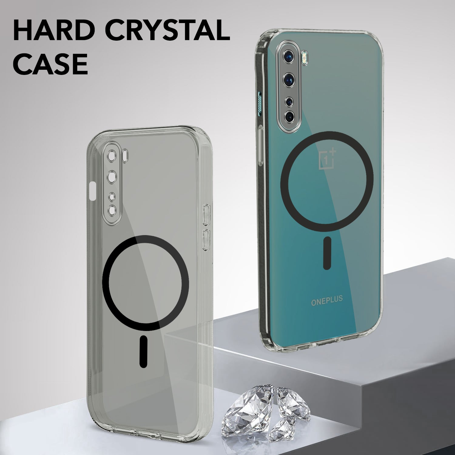 For Oneplus Nord 5G Back Cover Case Lifetime Anti-Yellow MagSafe Compatible Clear (Sleek Hard Crystal | Shockproof and Camera Protection)