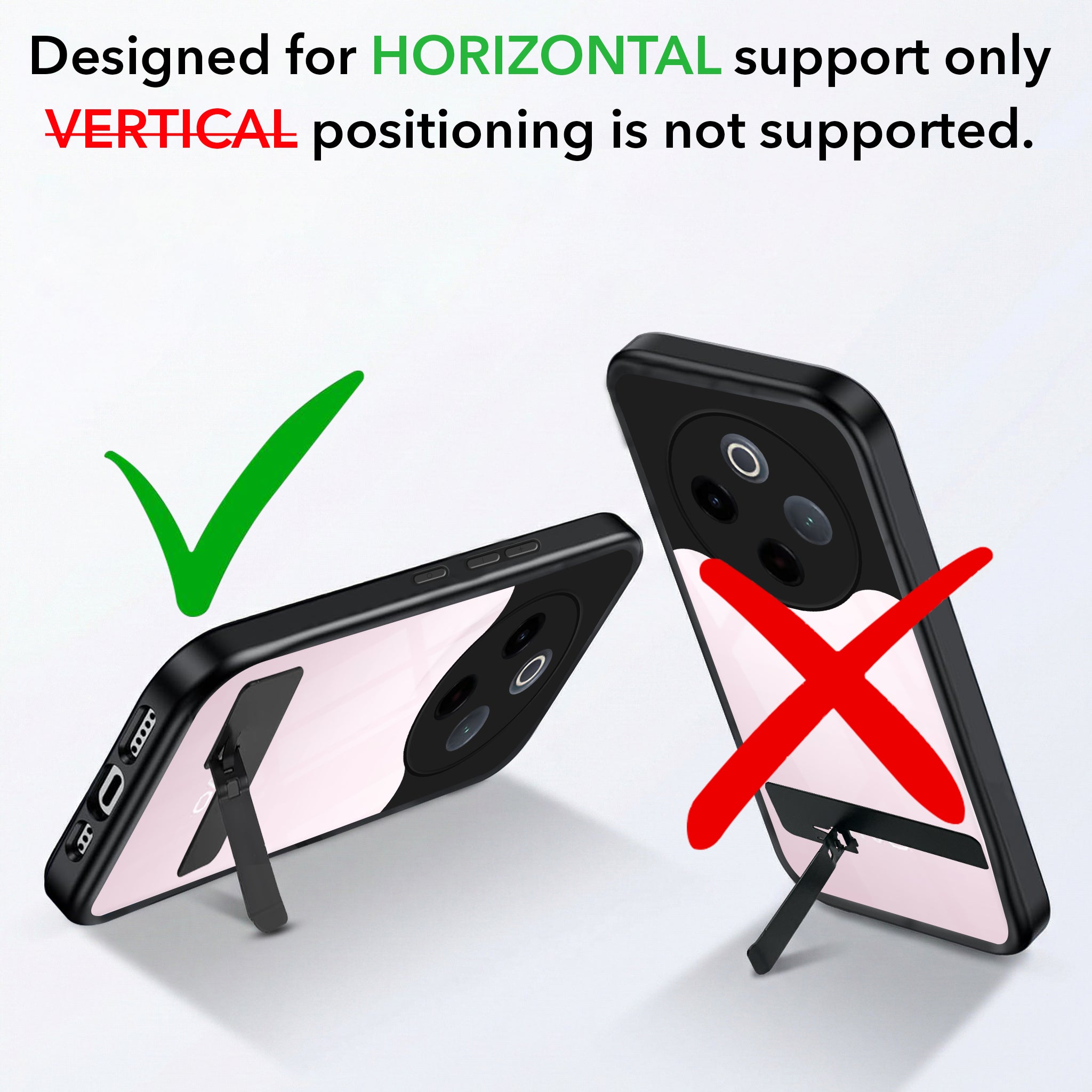For Vivo Y300 Pro Back Cover Case (Built-in Stand | Lifetime Anti Yellow | Kickstand Shockproof | Camera Protection | MagSafe Compatible)