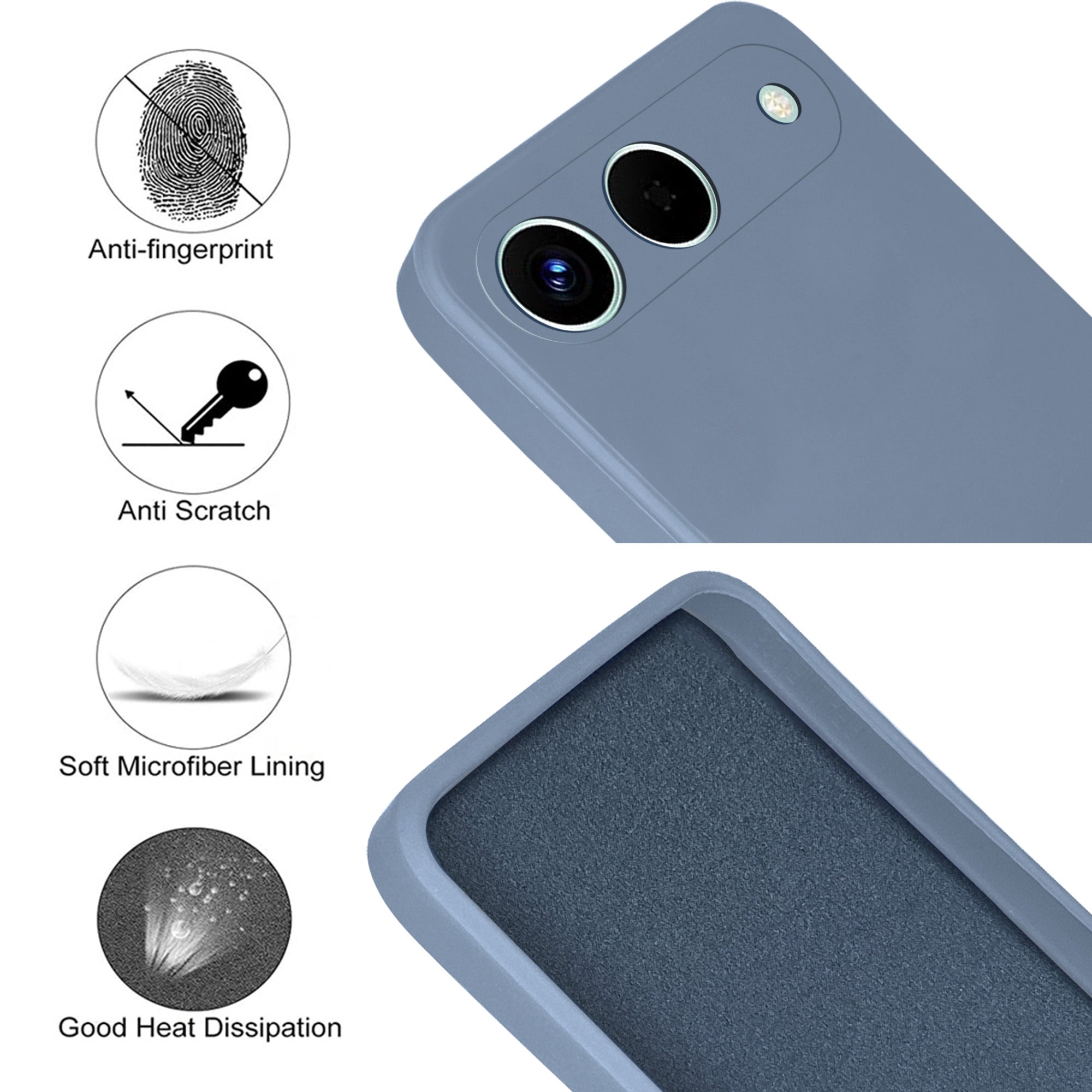 For Tecno Spark Go 5G Back Cover Case (Matte Finish Silicone with Inside Fiber cloth)