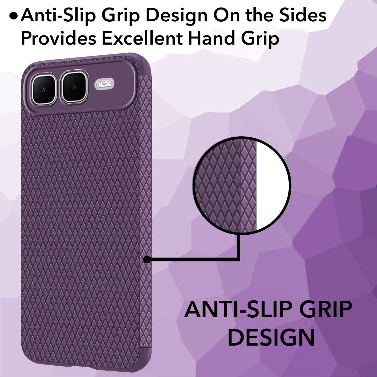 For Infinix Smart 10 Plus Back Cover Case (Camera Protection | Side Grip Texture | Soft and Flexible)