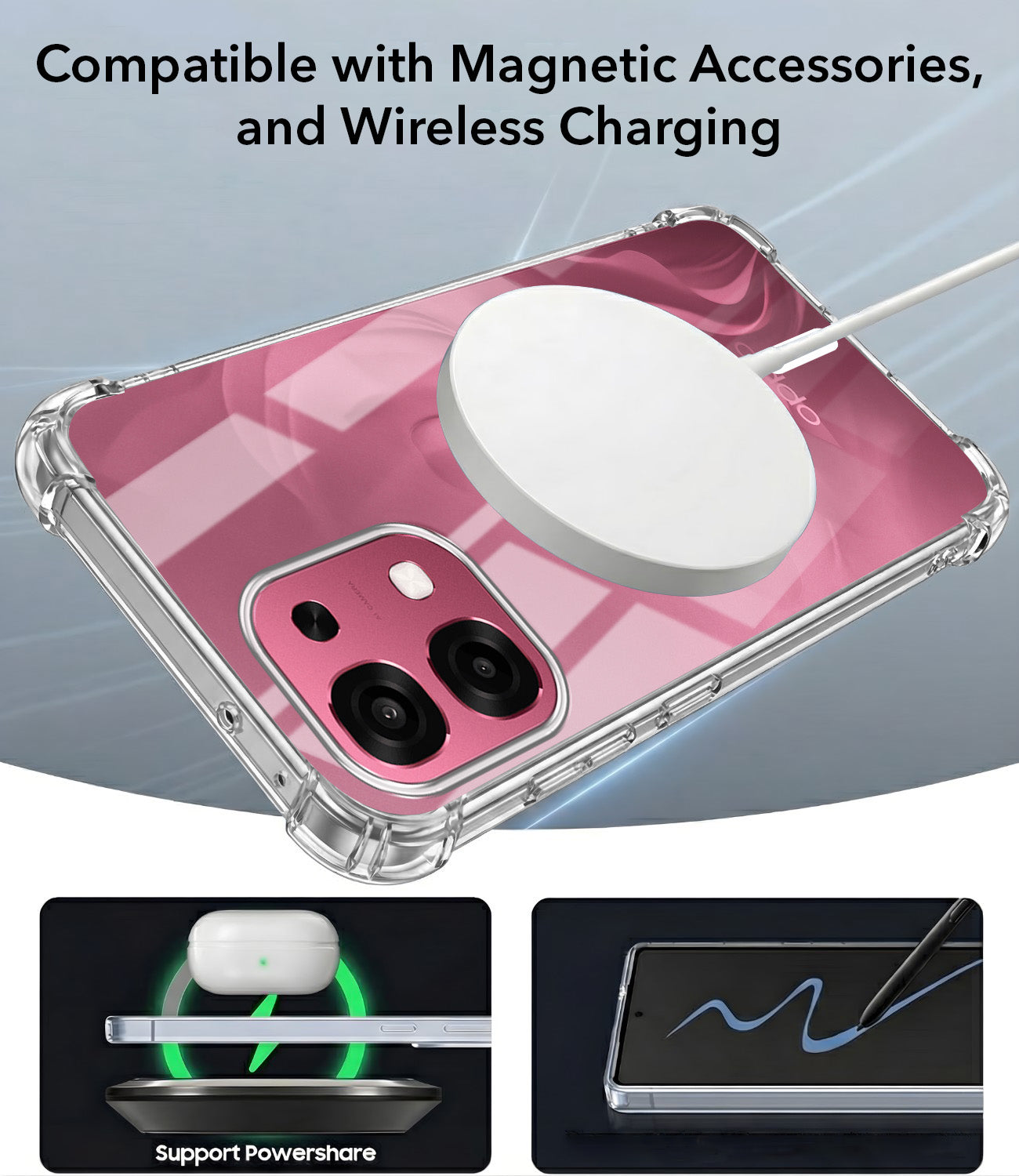 For Oppo F31 5G | Oppo F33 5G Back Cover Shockproof Crystal-Clear (Magsafe Wireless Support | Drop & Camera Protection | Hard Polycarbonate)