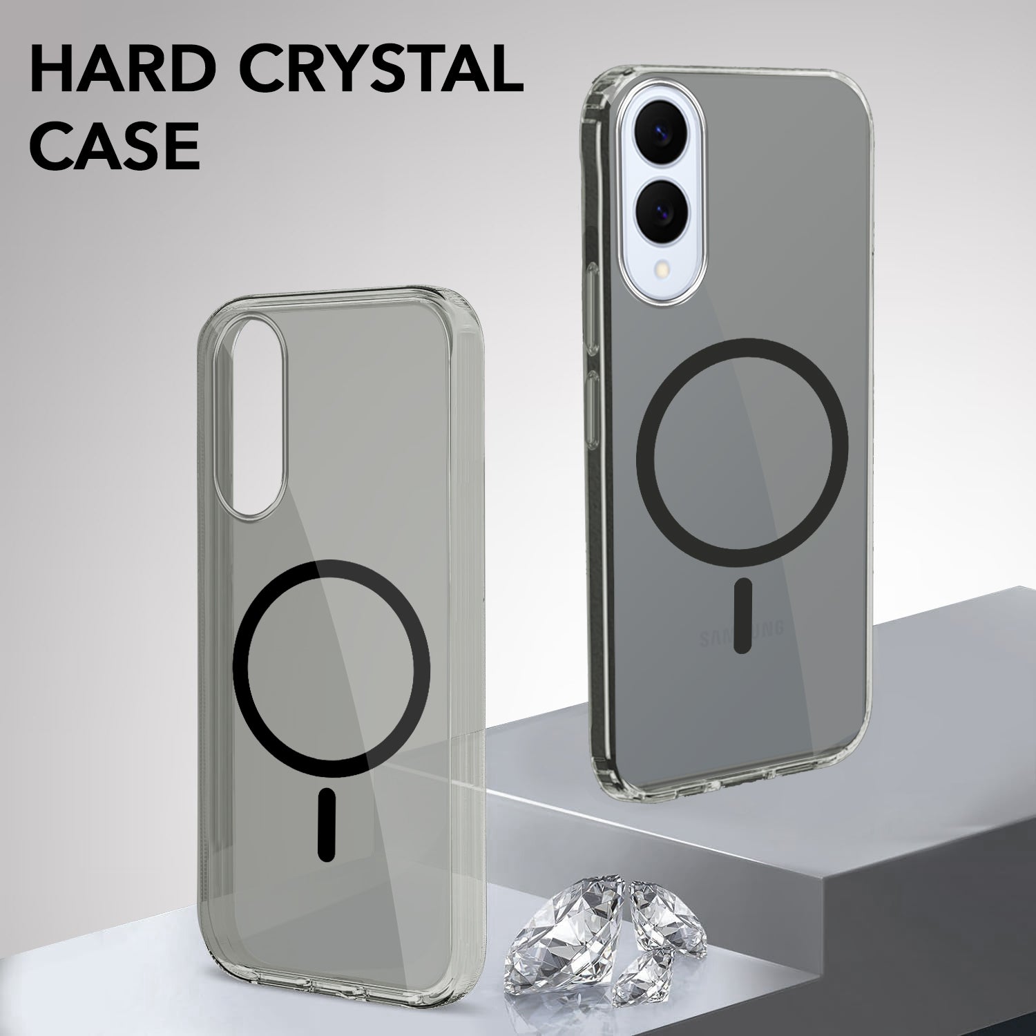 For Samsung Galaxy S25 Edge Back Cover Case Lifetime Anti-Yellow MagSafe Compatible Clear (Sleek Hard Crystal | Shockproof and Camera Protection)