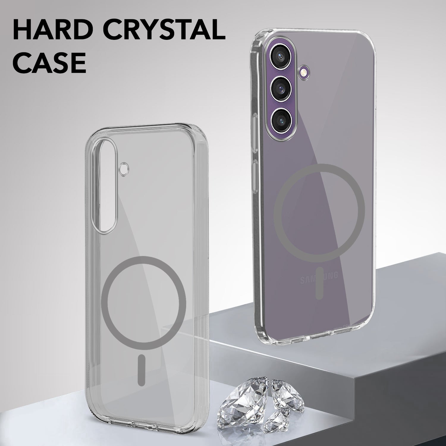 For Samsung Galaxy S23 FE 5G Back Cover Case Lifetime Anti-Yellow MagSafe Compatible Clear (Sleek Hard Crystal | Shockproof and Camera Protection)
