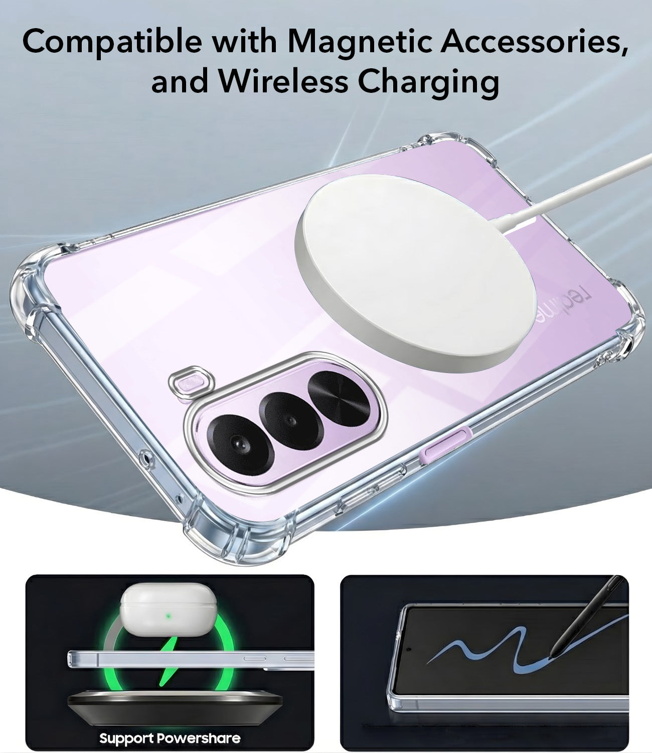 For Realme P4x Back Cover Shockproof Crystal-Clear (Magsafe Wireless Support | Drop & Camera Protection | Hard Polycarbonate)