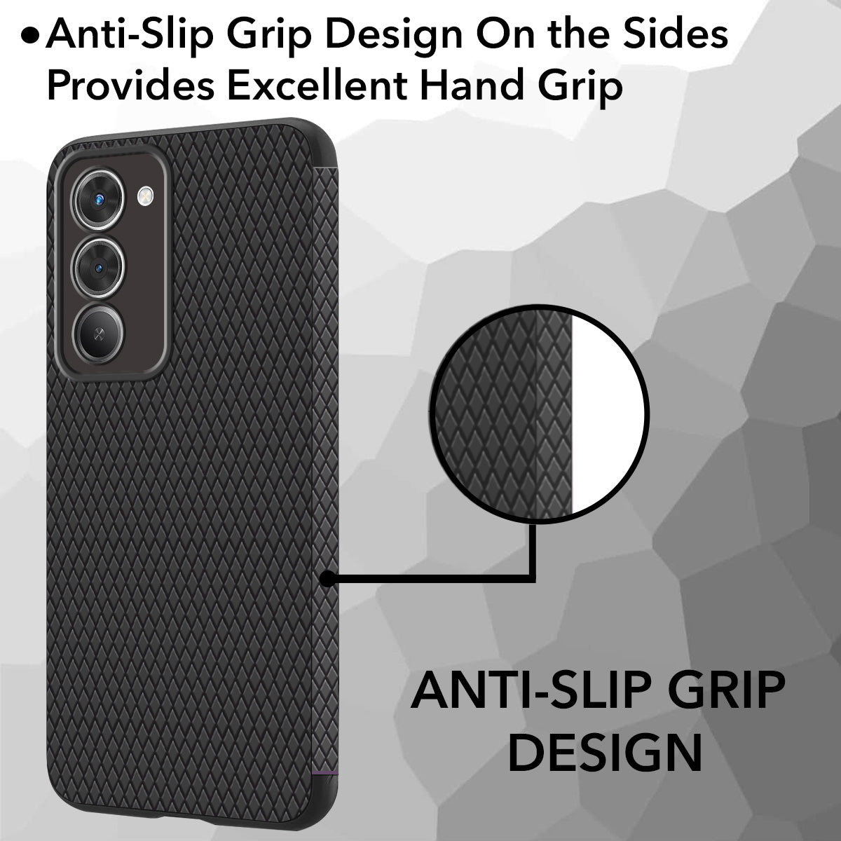 For Redmi 15 Back Cover Case (Camera Protection | Side Grip Texture | Soft and Flexible)