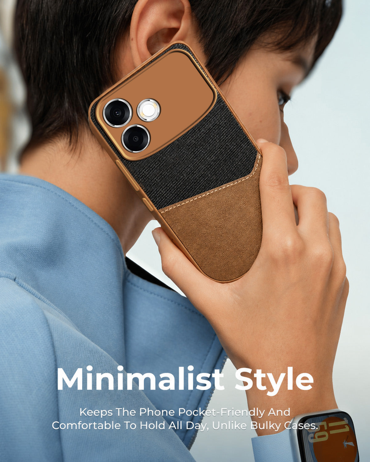 For Oppo F33 Pro 5G Back Cover Case (Dual PU Leather Stitch | Professional Minimalist | Soft and Flexible)