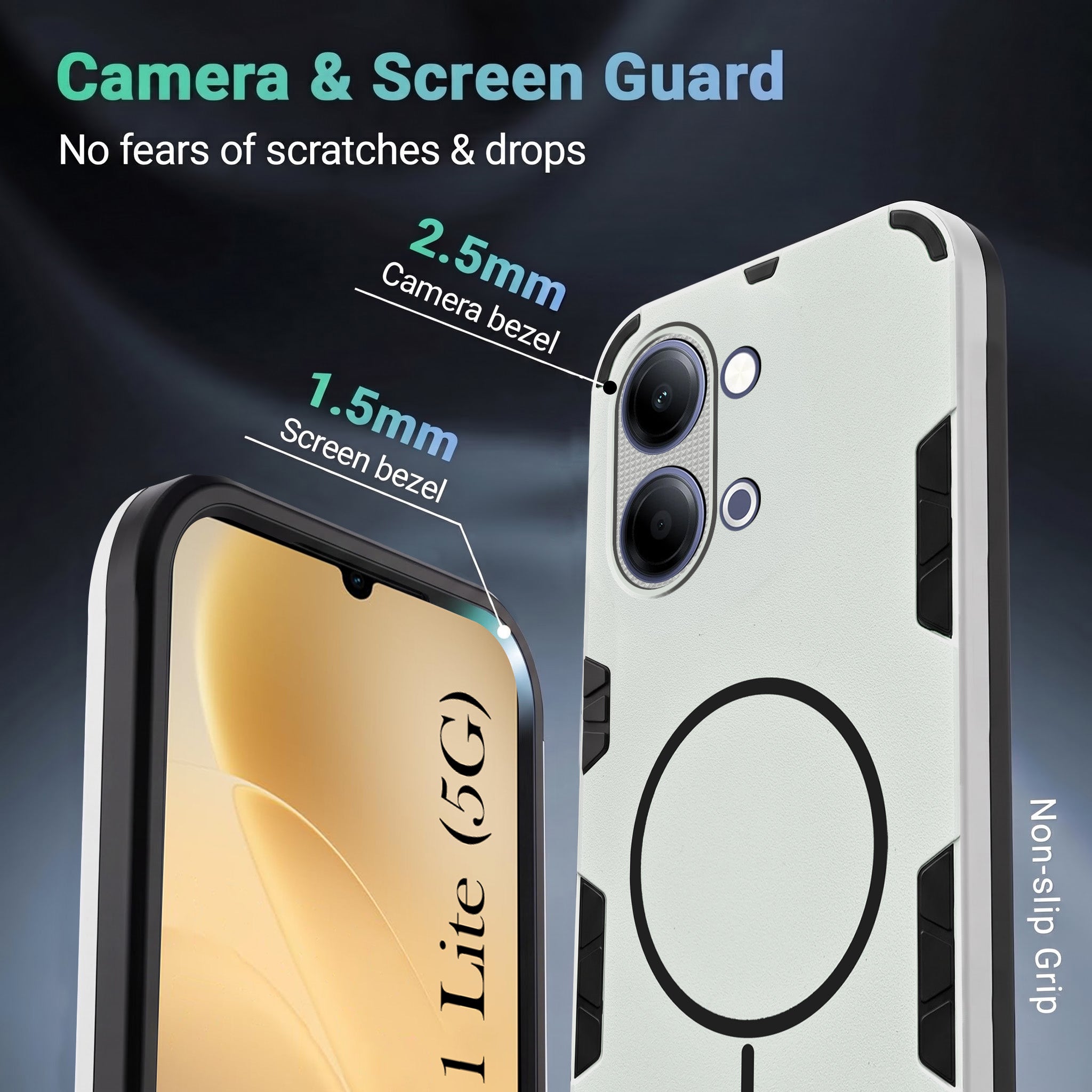 For Vivo iQOO Z11 Lite Back Cover Case (Slim Hybrid Armor | Shockproof Camera Protection | Rugged Dual Layer)