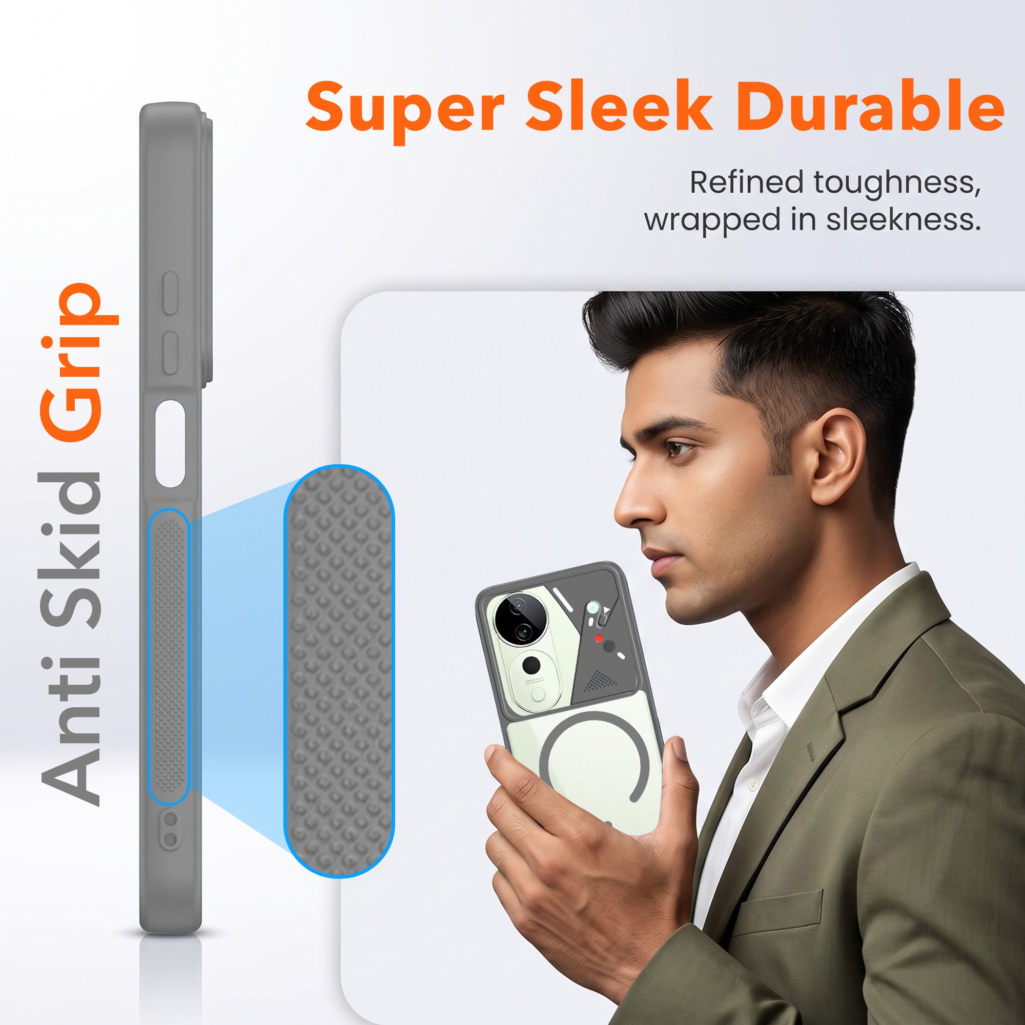 For Vivo T3 Ultra Back Cover Case Lifetime Anti-Yellow Clear (Camera Protection | Side Grip | Wireless MagSafe Compatible)