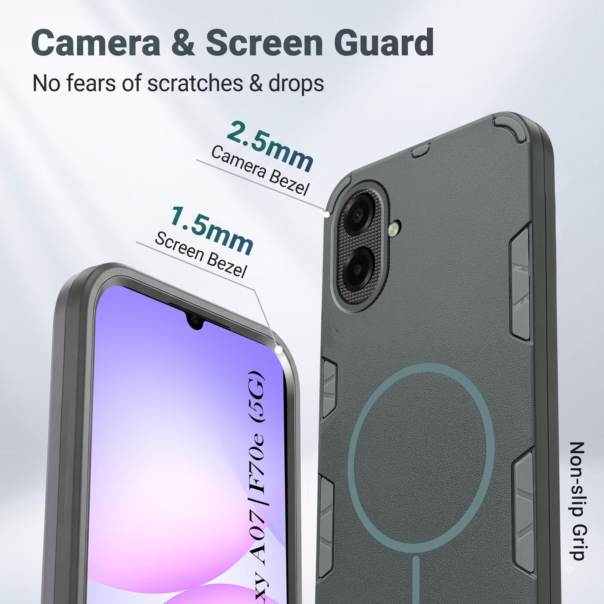 For Samsung Galaxy A07 5G | F70e 5G (Slim Hybrid Armor | Shockproof Camera Protection | Rugged Dual Layer)Back Cover Case (Slim Hybrid Armor | Shockproof Camera Protection | Rugged Dual Layer)