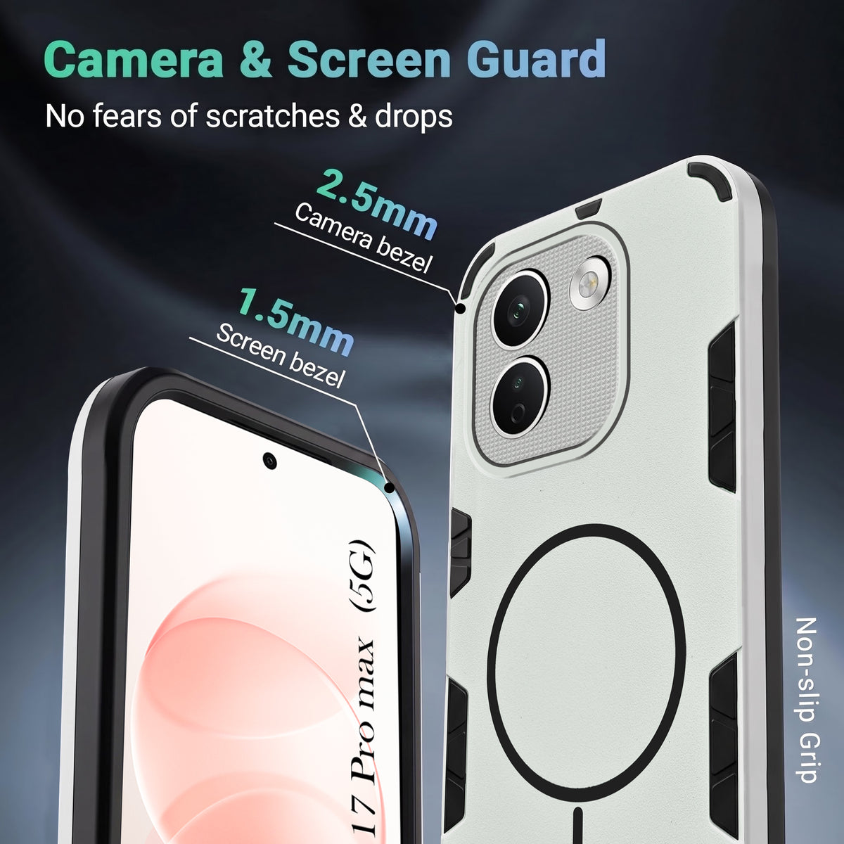 For Redmi Note 17 Pro Max 5G Back Cover Case (Slim Hybrid Armor | Shockproof Camera Protection | Rugged Dual Layer) (Copy)