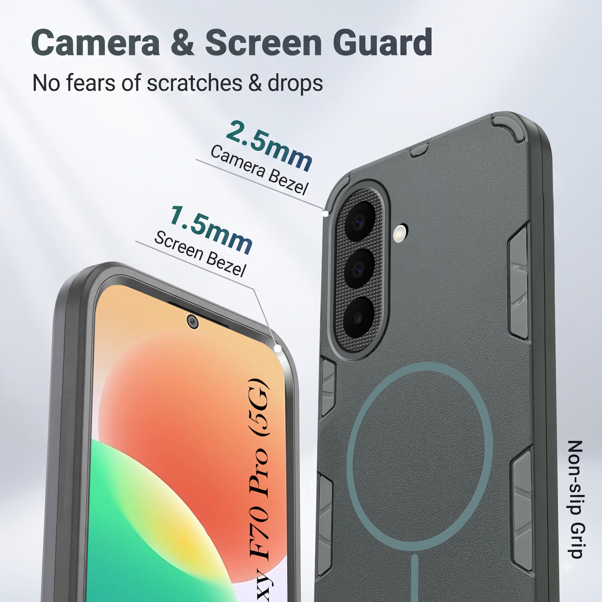 For Samsung Galaxy F70 Pro 5G Back Cover Case (Slim Hybrid Armor | Shockproof Camera Protection | Rugged Dual Layer)