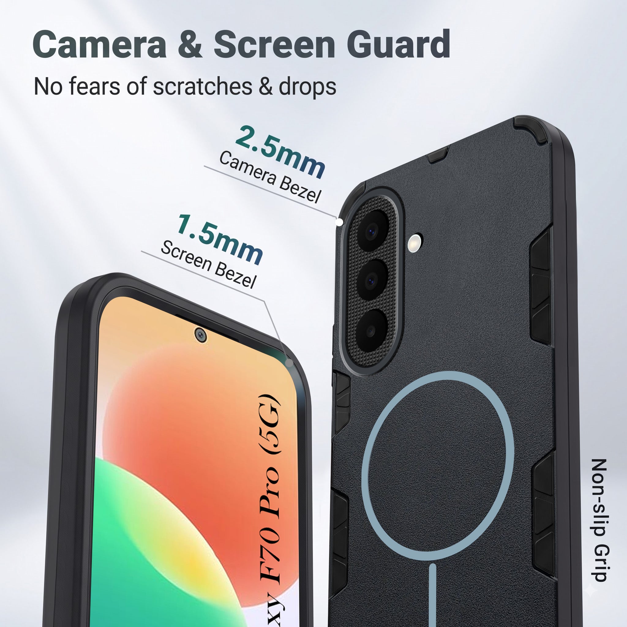 For Samsung Galaxy F70 Pro 5G Back Cover Case (Slim Hybrid Armor | Shockproof Camera Protection | Rugged Dual Layer)