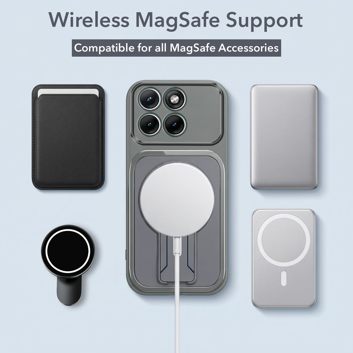 For Motorola Moto Edge 70 Fusion Back Case Cover Metallic (Hybrid Armor Kickstand | MagSafe Compatible | Camera Protection Shockproof)