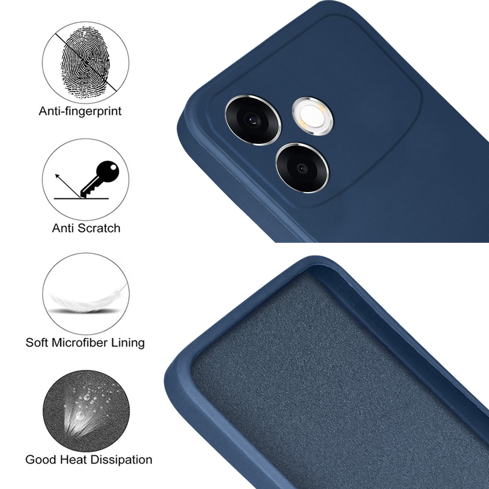 For Oppo F33 Pro 5G Back Cover Case (Matte Finish Silicone with Inside Fiber cloth)