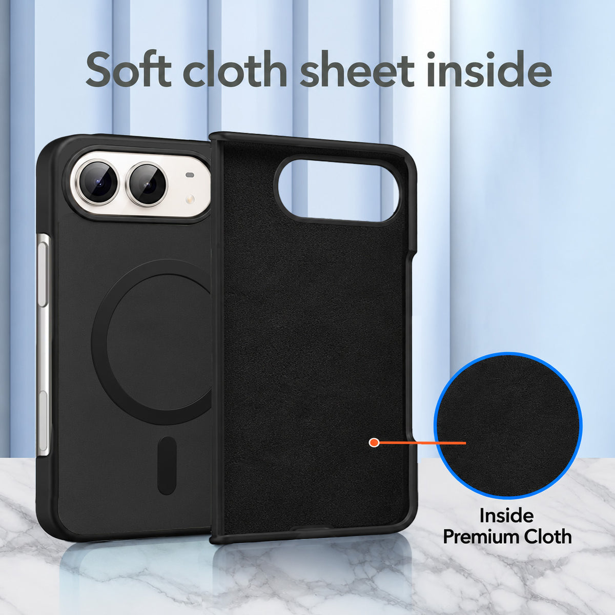 For Apple iPhone Duo Back Cover Case Leather Finish (MagSafe Wireless Charging Compatible | Inside Microfiber Cloth)