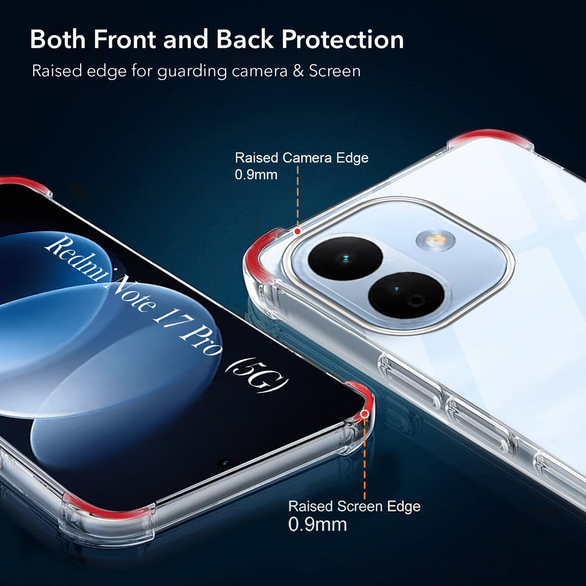 For Redmi Note 17 Pro 5G Back Cover Shockproof Crystal-Clear (Drop & Camera Protection | Hard Polycarbonate)