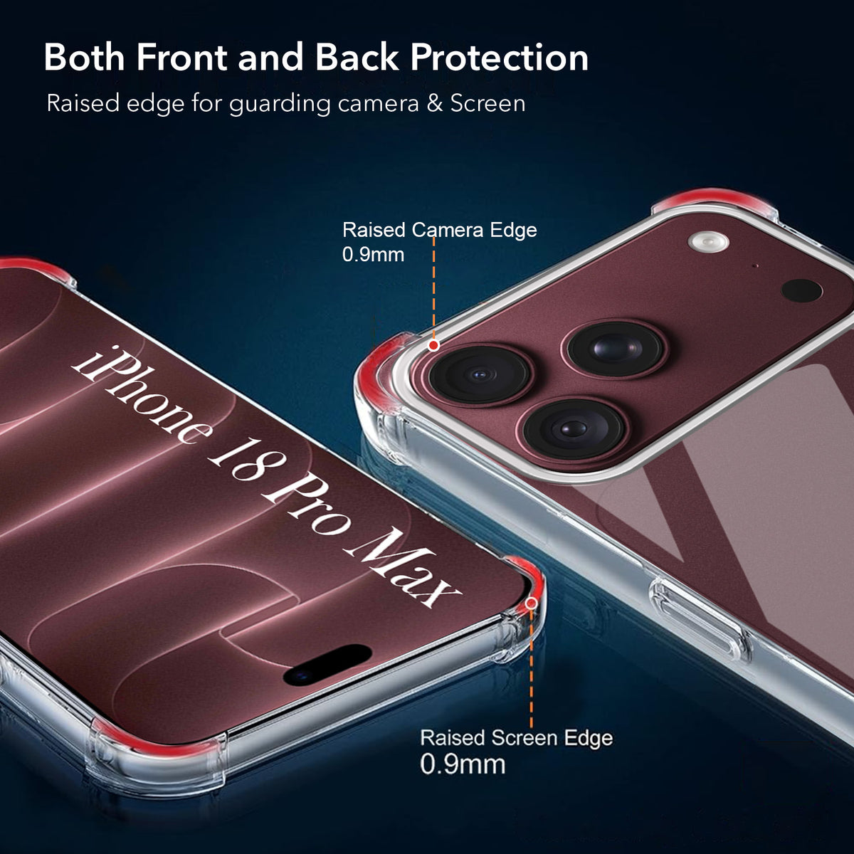 For Apple iPhone 18 Pro Max Back Cover Shockproof Crystal-Clear (Drop & Camera Protection | Hard Polycarbonate)