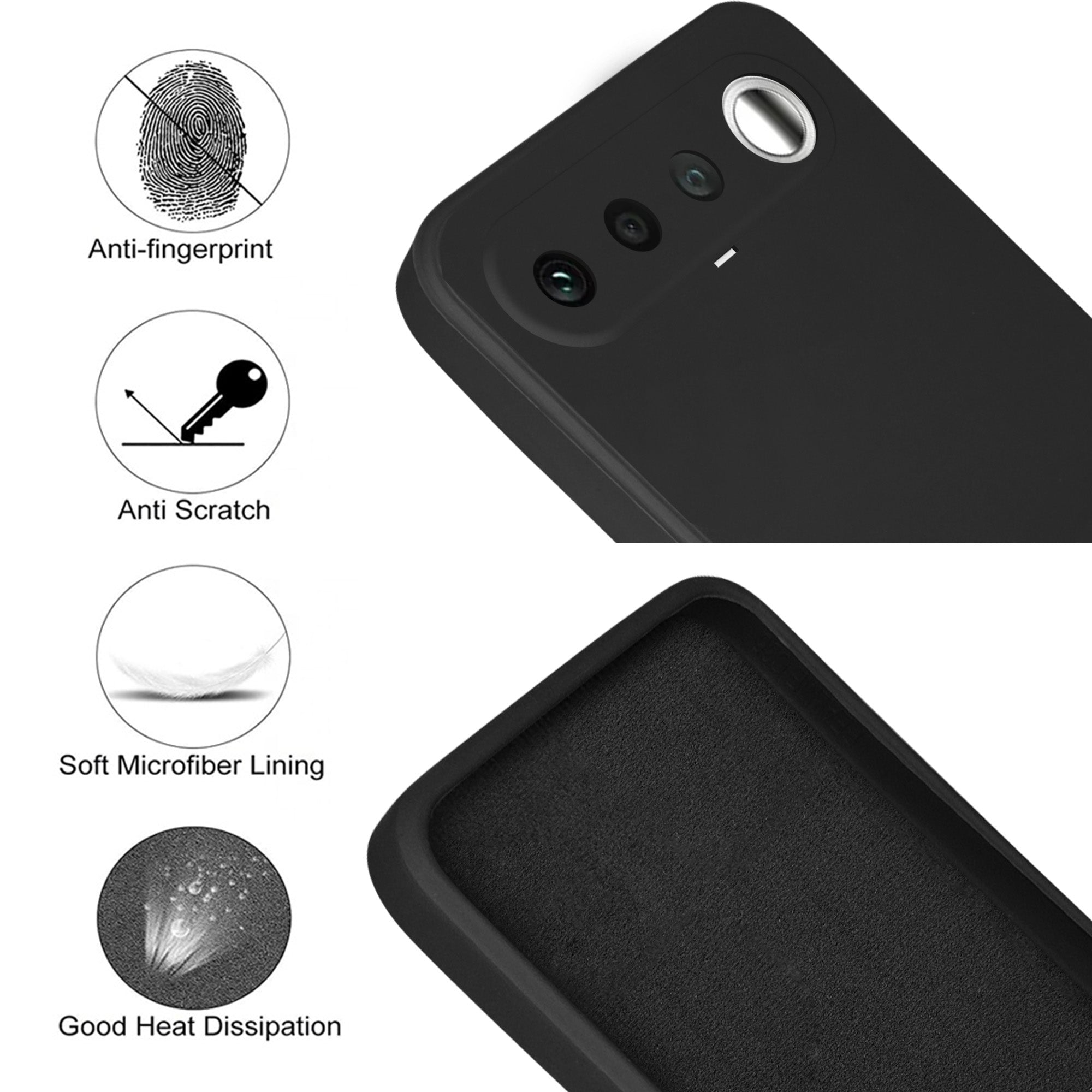 For Realme 16 Back Cover Case (Matte Finish Silicone with Inside Fiber cloth)