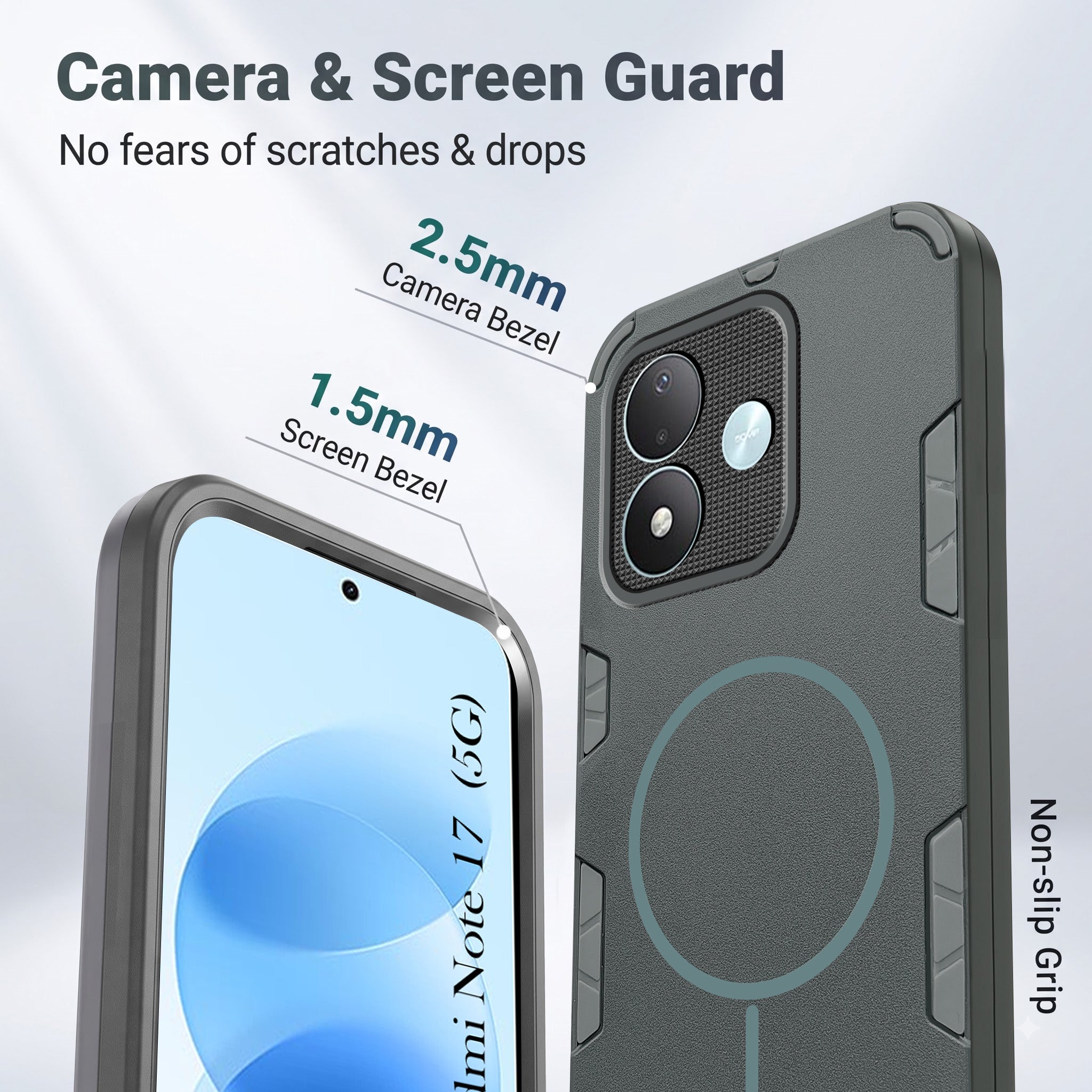 For Redmi Note 17 5G Back Cover Case (Slim Hybrid Armor | Shockproof Camera Protection | Rugged Dual Layer)