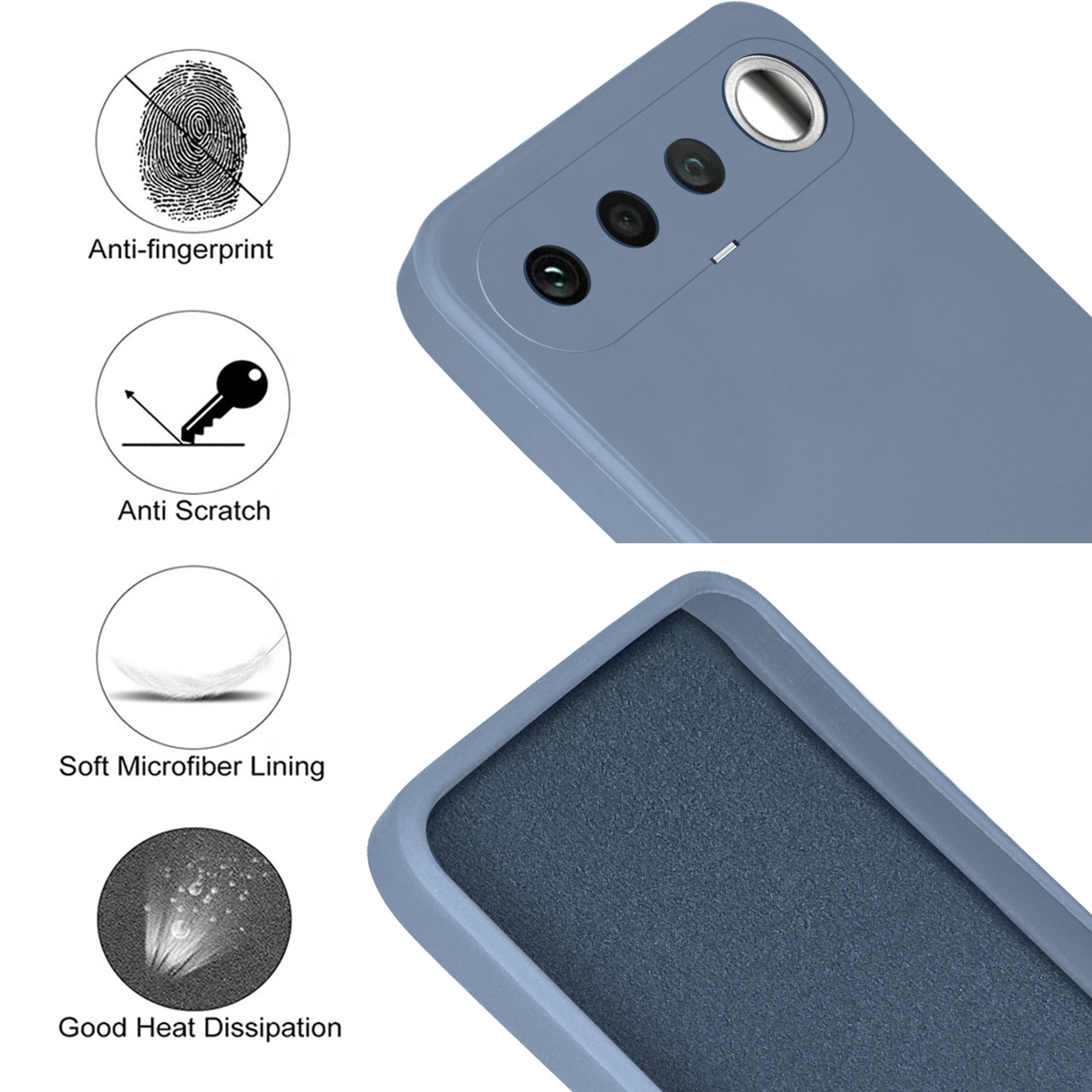 For Realme 16 Back Cover Case (Matte Finish Silicone with Inside Fiber cloth)