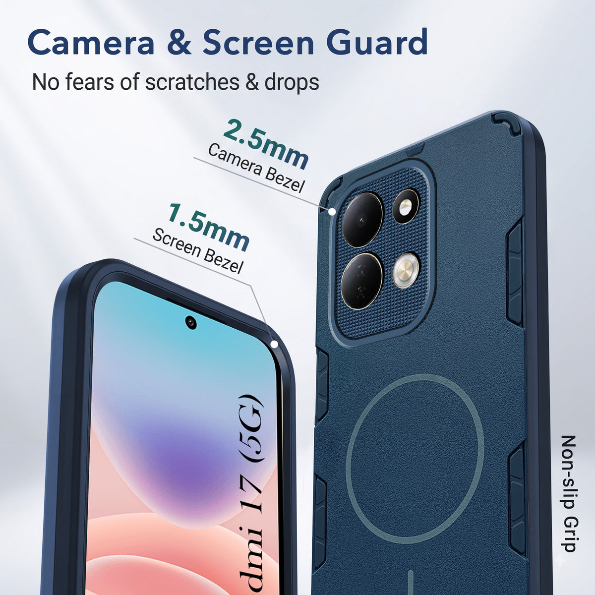 For Redmi 17 5G Back Cover Case (Slim Hybrid Armor | Shockproof Camera Protection | Rugged Dual Layer)