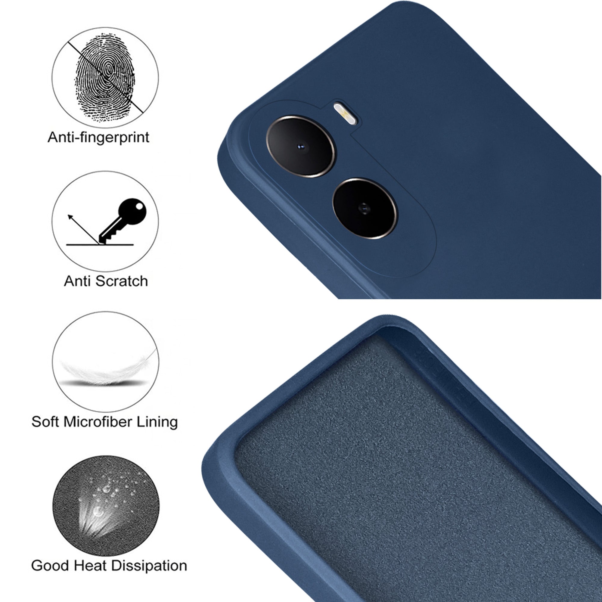 For Poco C85x 5G Back Cover Case (Matte Finish Silicone with Inside Fiber cloth)