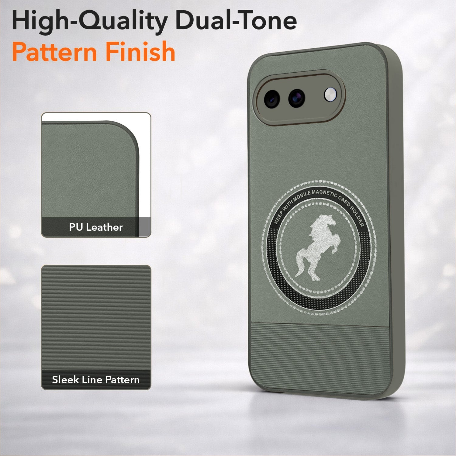 For Google Pixel 10a Back Cover Case PU Leather Finish (Professional Minimalist Texture | MagSafe Compatile | Camera Protection | Sleek Sober Formal)