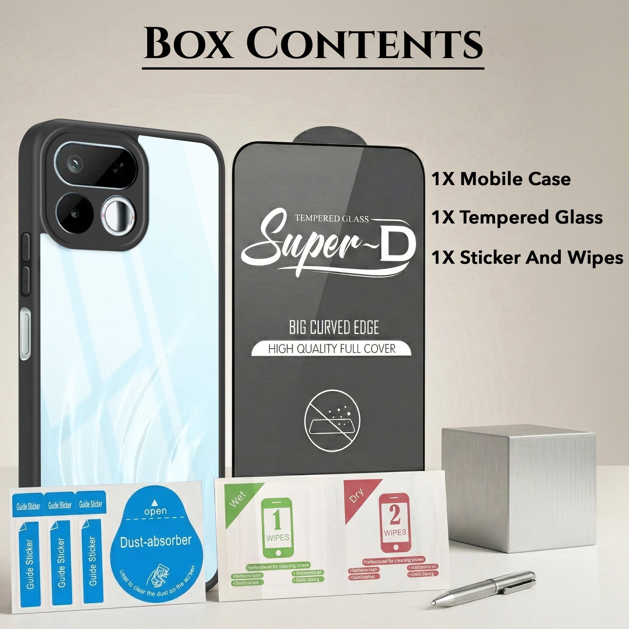 For Realme 16T 5G (Combo with Back Cover and 9H Tempered Glass (Lifetime Anti-Yellow | Crystal Clear Shockproof | Oleophobic Coating Screen Glass)