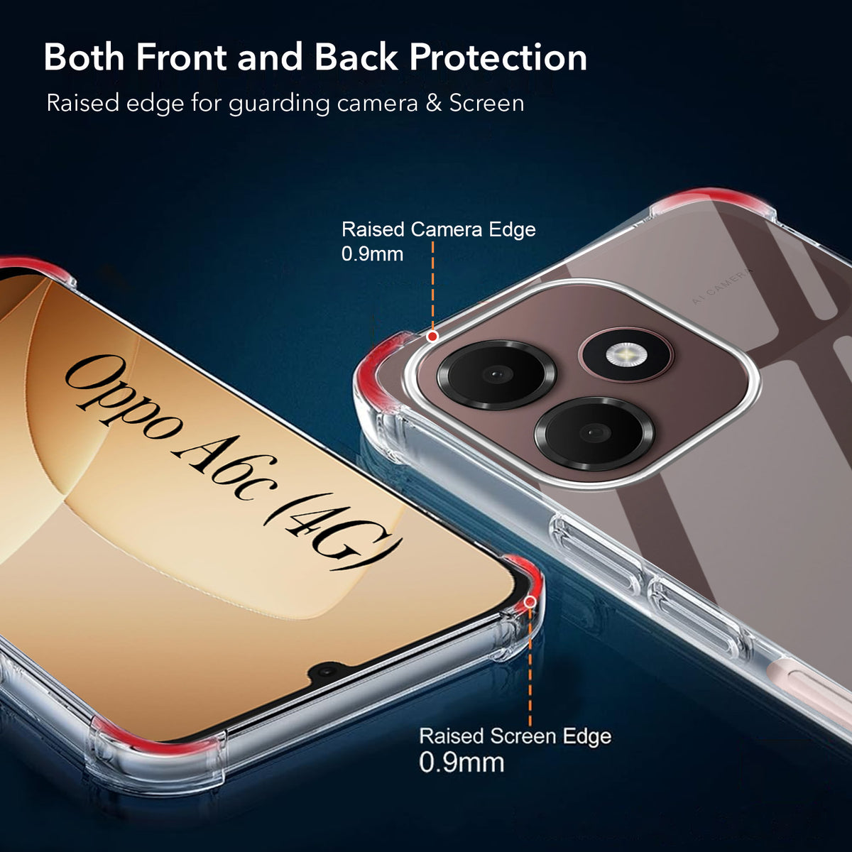 For Oppo A6c 4G Back Cover Shockproof Crystal-Clear (Drop & Camera Protection | Hard Polycarbonate)