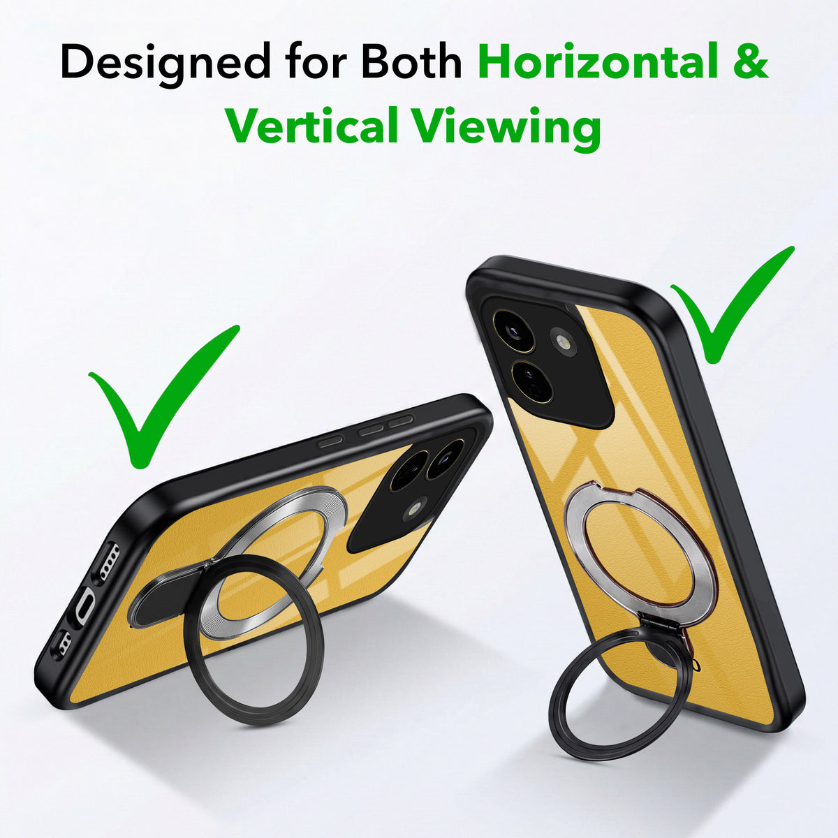 For Poco X8 Power Back Cover Case (Kick Stand Ring Holder | Life time Anti Yellow | Camera Protection)