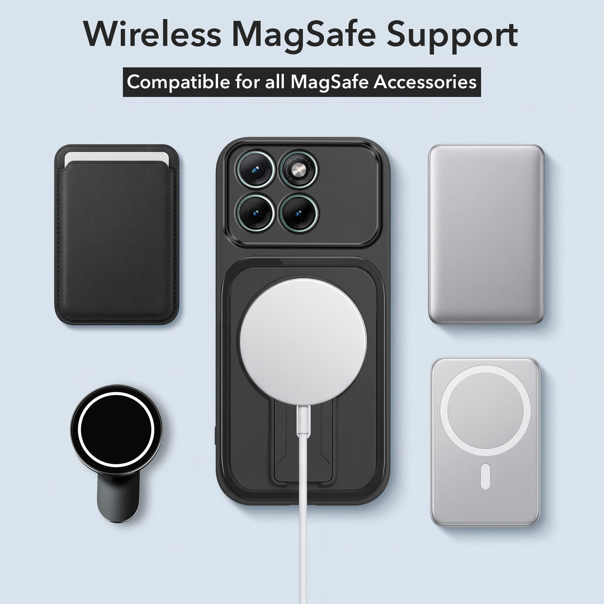 For Motorola Moto Edge 70 Fusion Back Case Cover Metallic (Hybrid Armor Kickstand | MagSafe Compatible | Camera Protection Shockproof)