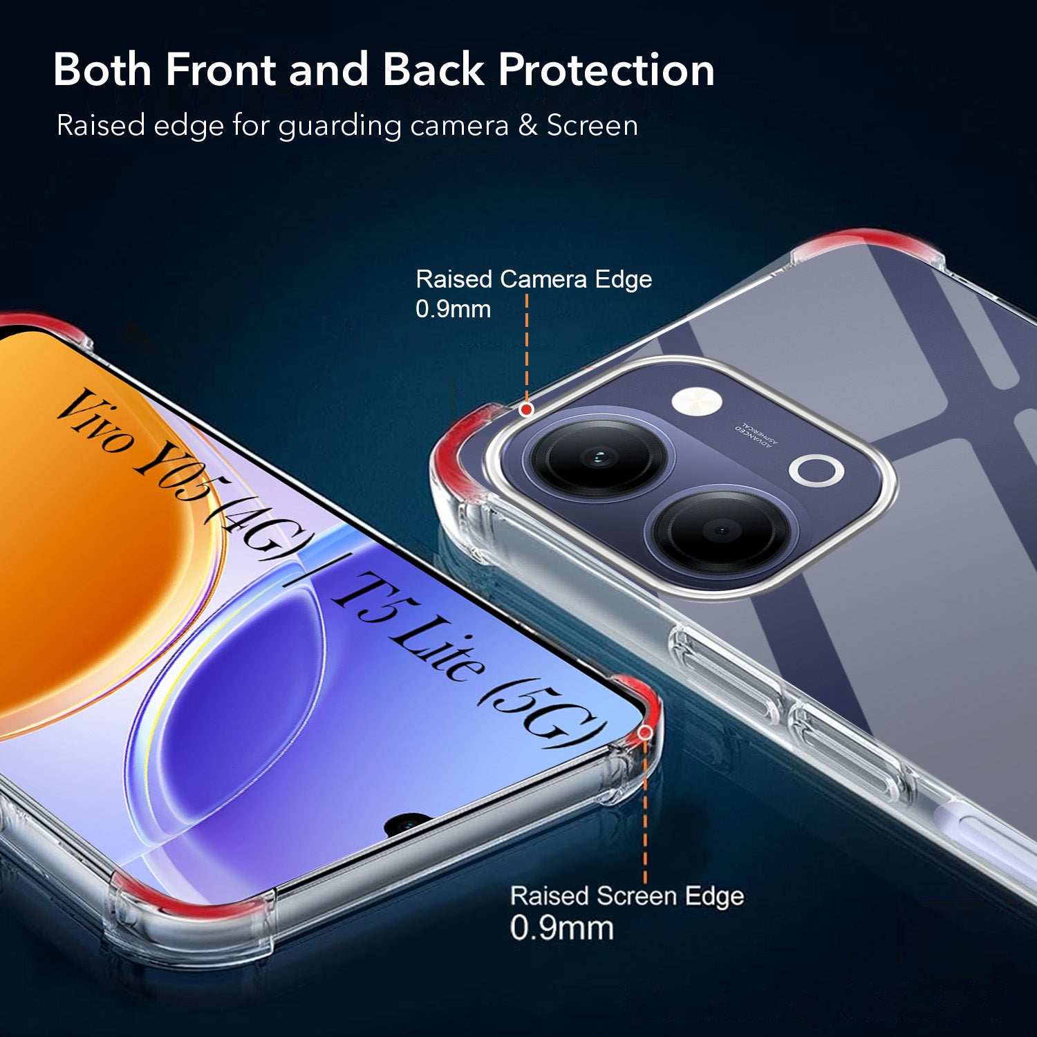 For Vivo Y05 (4G) | Vivo T5 Lite (5G) Back Cover Shockproof Crystal-Clear (Drop & Camera Protection | Hard Polycarbonate)
