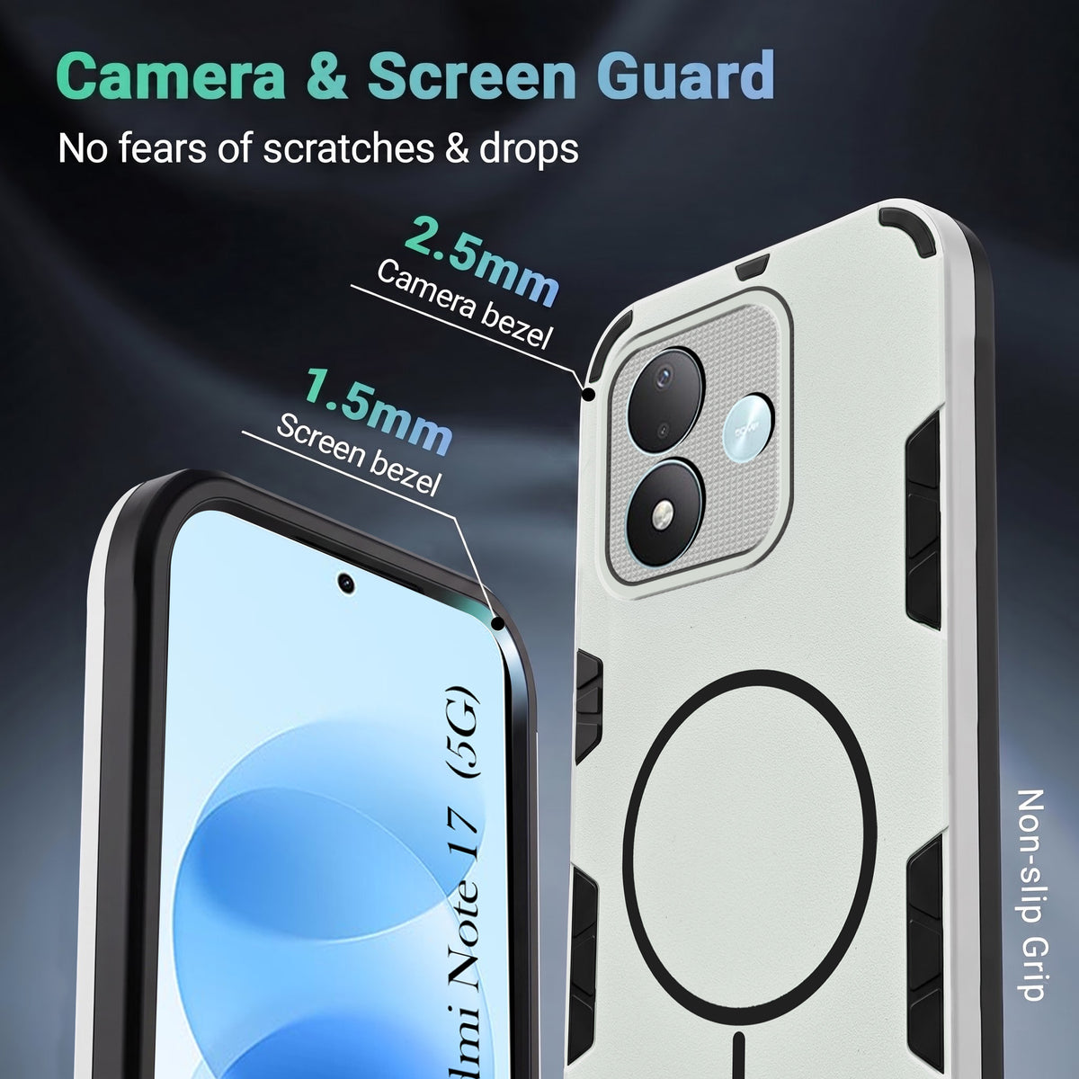 For Redmi Note 17 5G Back Cover Case (Slim Hybrid Armor | Shockproof Camera Protection | Rugged Dual Layer)