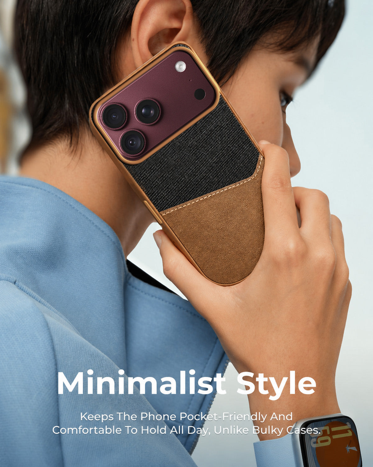 For Apple iPhone 18 Pro Max Back Cover Case (Dual PU Leather Stitch | Professional Minimalist | Soft and Flexible)