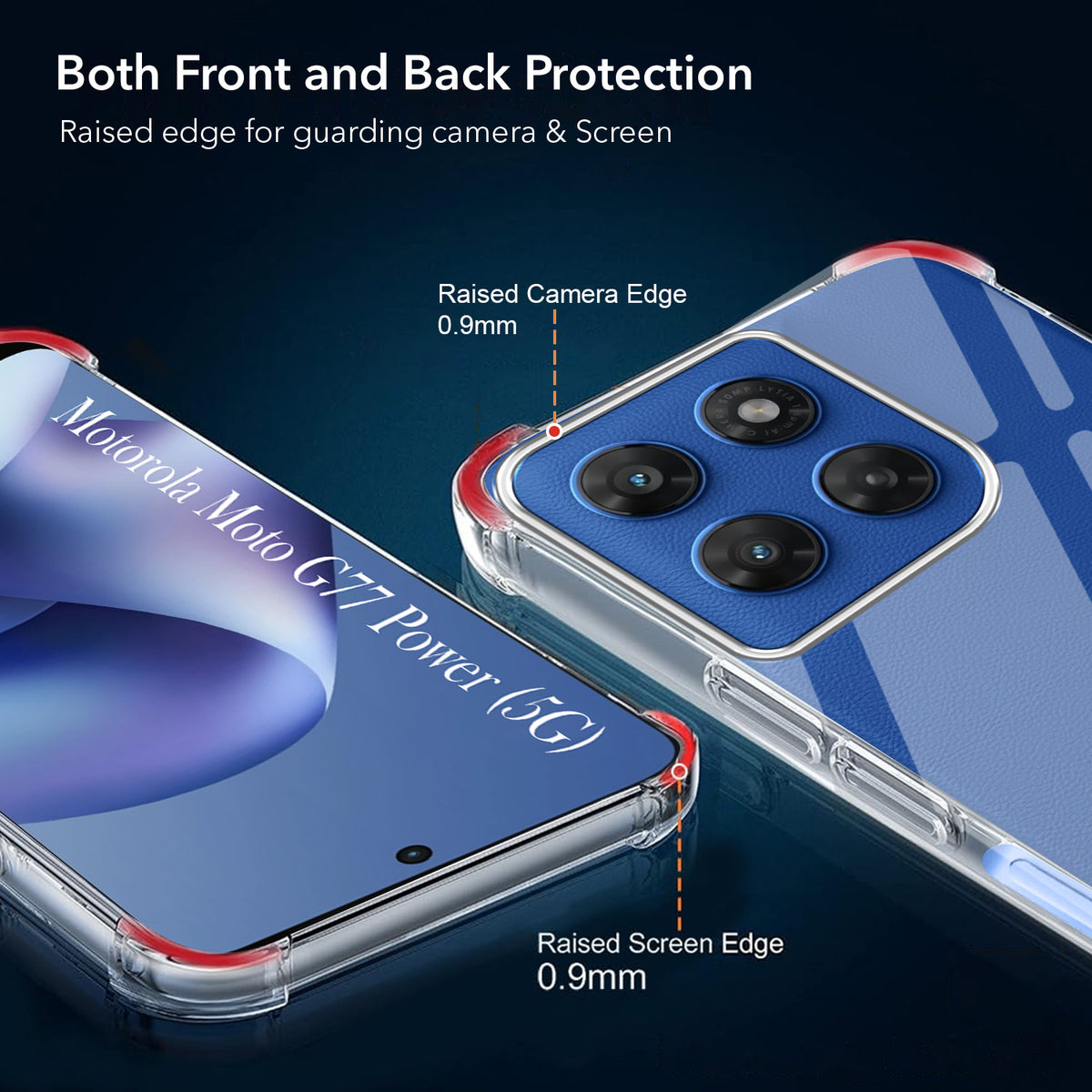 For Motorola Moto G77 Power Back Cover Shockproof Crystal-Clear (Drop & Camera Protection | Hard Polycarbonate)