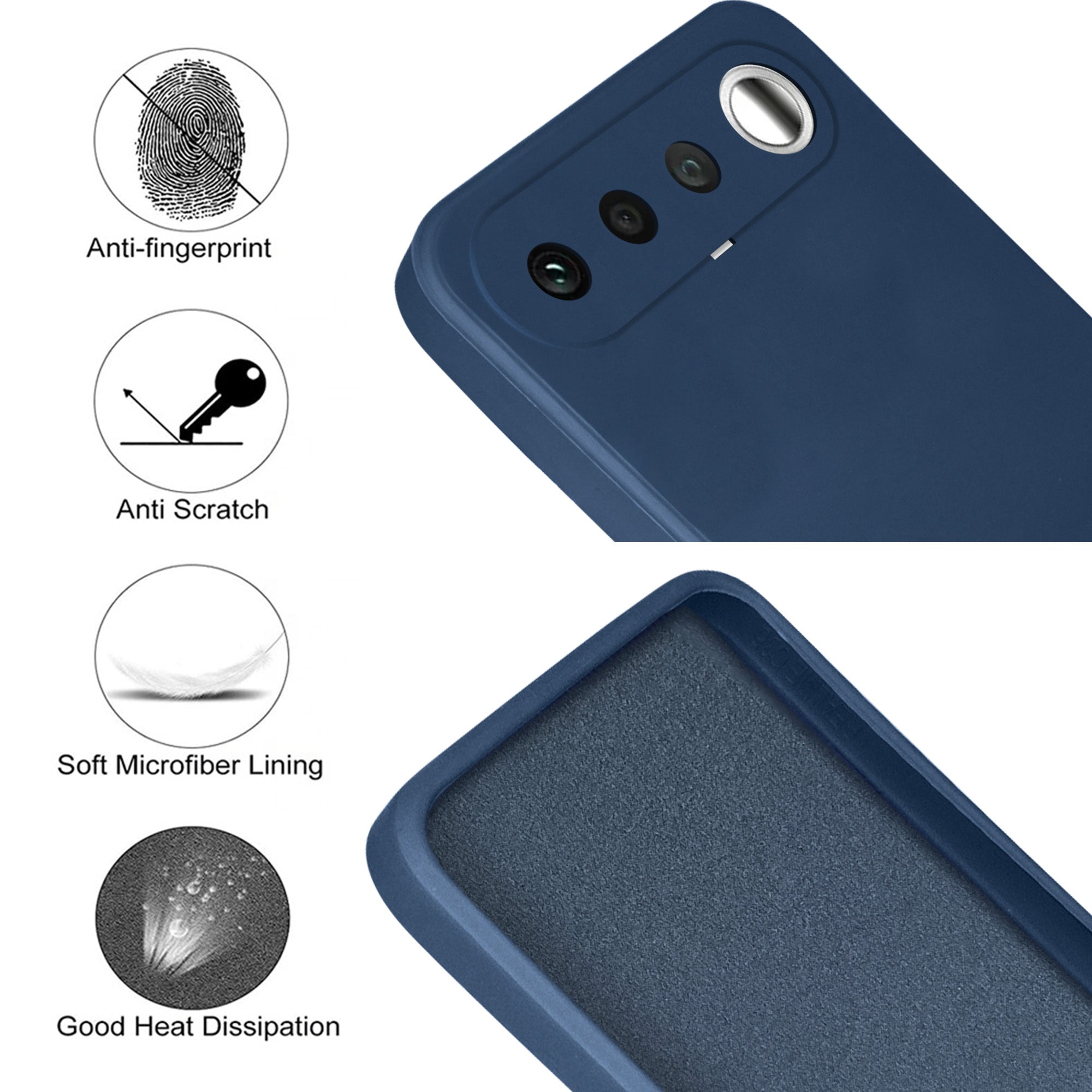 For Realme 16 Back Cover Case (Matte Finish Silicone with Inside Fiber cloth)