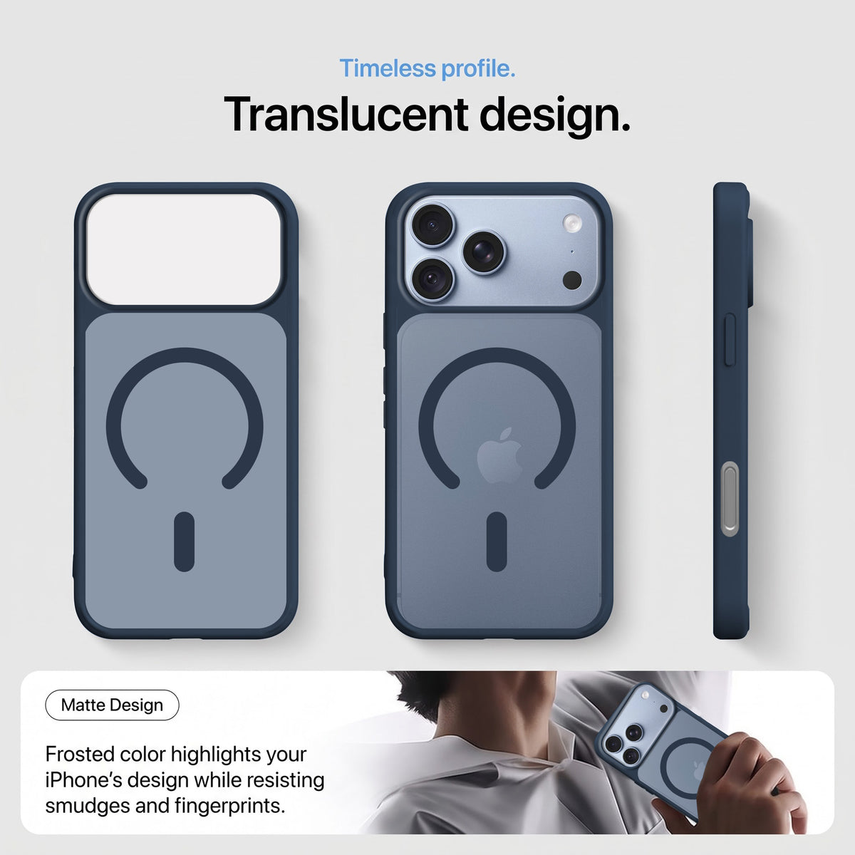 For Apple iPhone 18 Pro Max Matte Finish Back Case Cover (MagSafe Compatible | Translucent Soft Touch | Slim and Unbreakable)