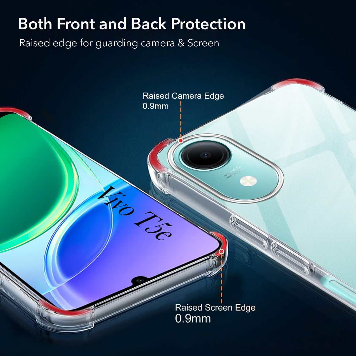 For Vivo T5e 4G Back Cover Shockproof Crystal-Clear (Drop & Camera Protection | Hard Polycarbonate)