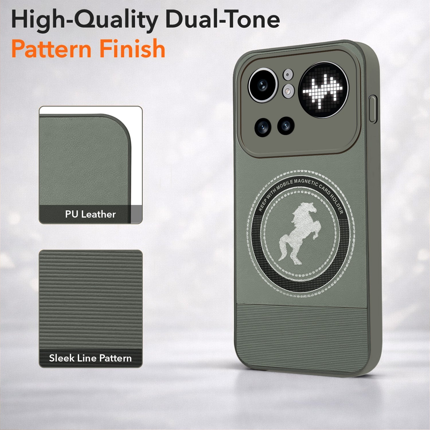 For Nothing Phone 4A Pro 5G Back Cover Case PU Leather Finish (Professional Minimalist Texture | MagSafe Compatile | Camera Protection | Sleek Sober Formal)