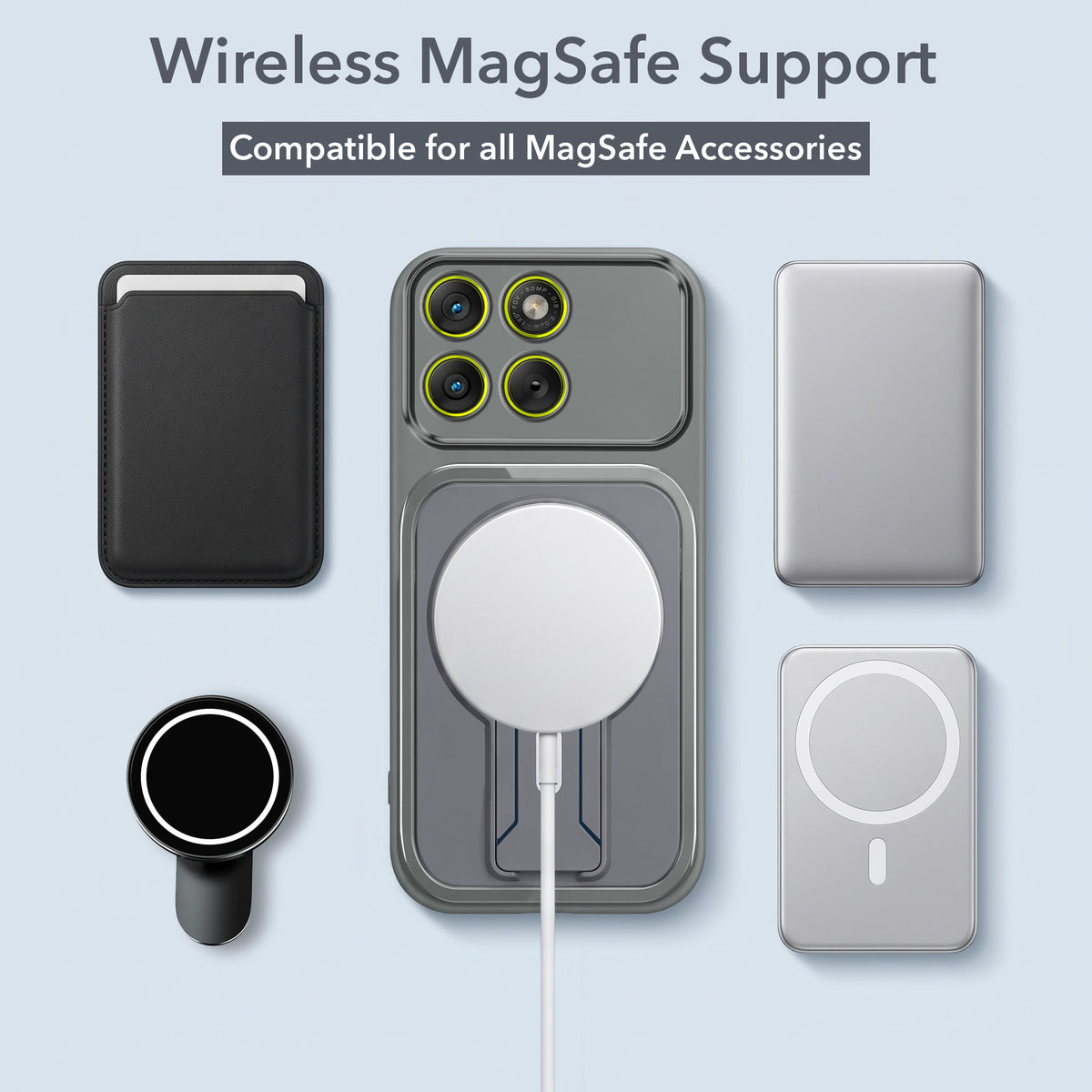 For Motorola Moto Edge 70 Back Case Cover Metallic (Hybrid Armor Kickstand | MagSafe Compatible | Camera Protection Shockproof)