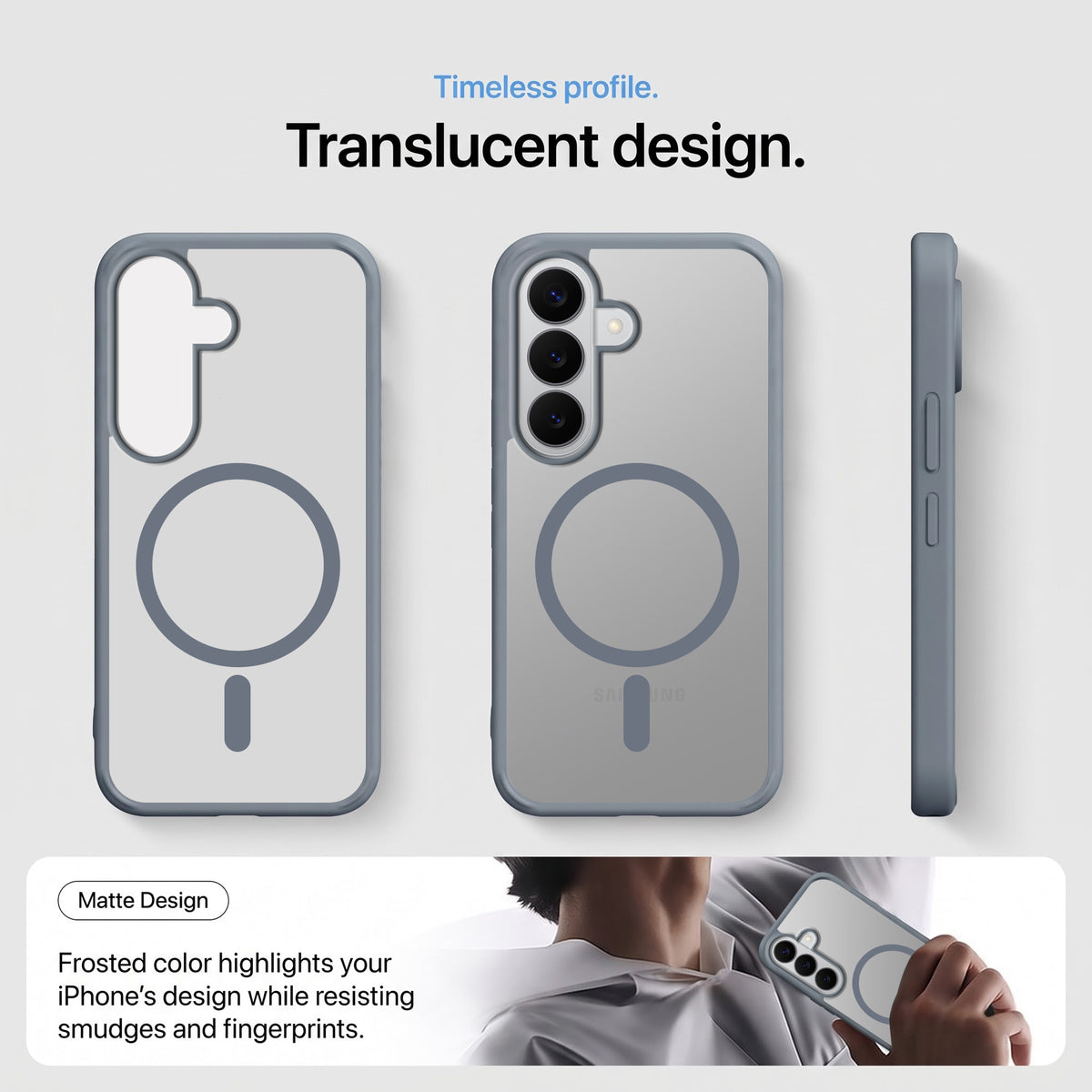 For Samsung Galaxy S26 5G Matte Finish Back Case Cover (MagSafe Compatible | Translucent Soft Touch | Slim and Unbreakable)