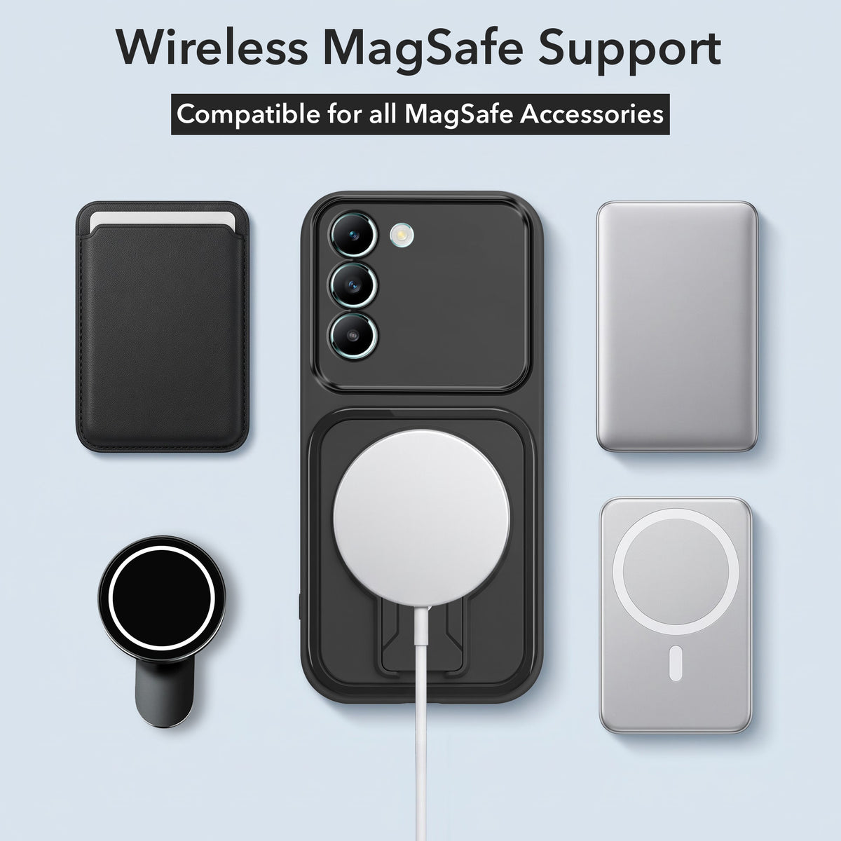 For Vivo T3 5G Back Case Cover Metallic (Hybrid Armor Kickstand | MagSafe Compatible | Camera Protection Shockproof)