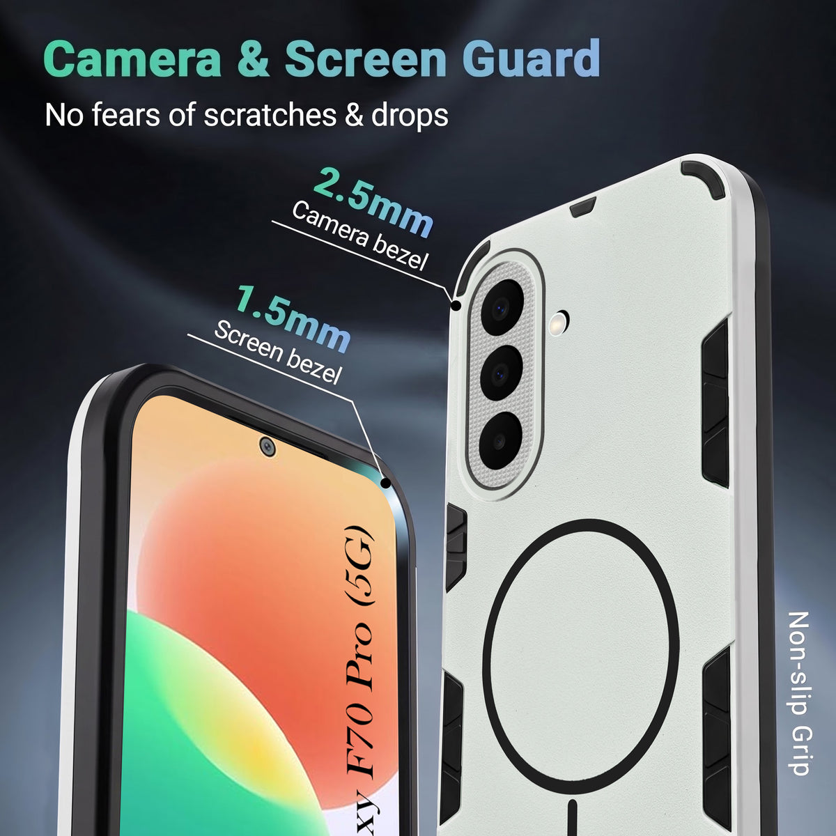 For Samsung Galaxy F70 Pro 5G Back Cover Case (Slim Hybrid Armor | Shockproof Camera Protection | Rugged Dual Layer)
