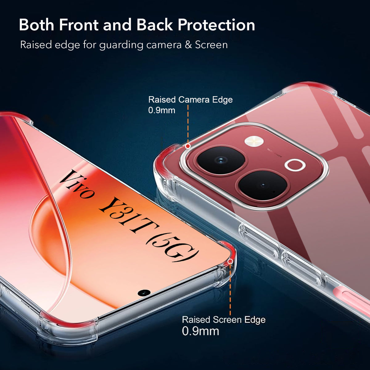 For Vivo Y31T 5G Back Cover Shockproof Crystal-Clear (Drop & Camera Protection | Hard Polycarbonate)
