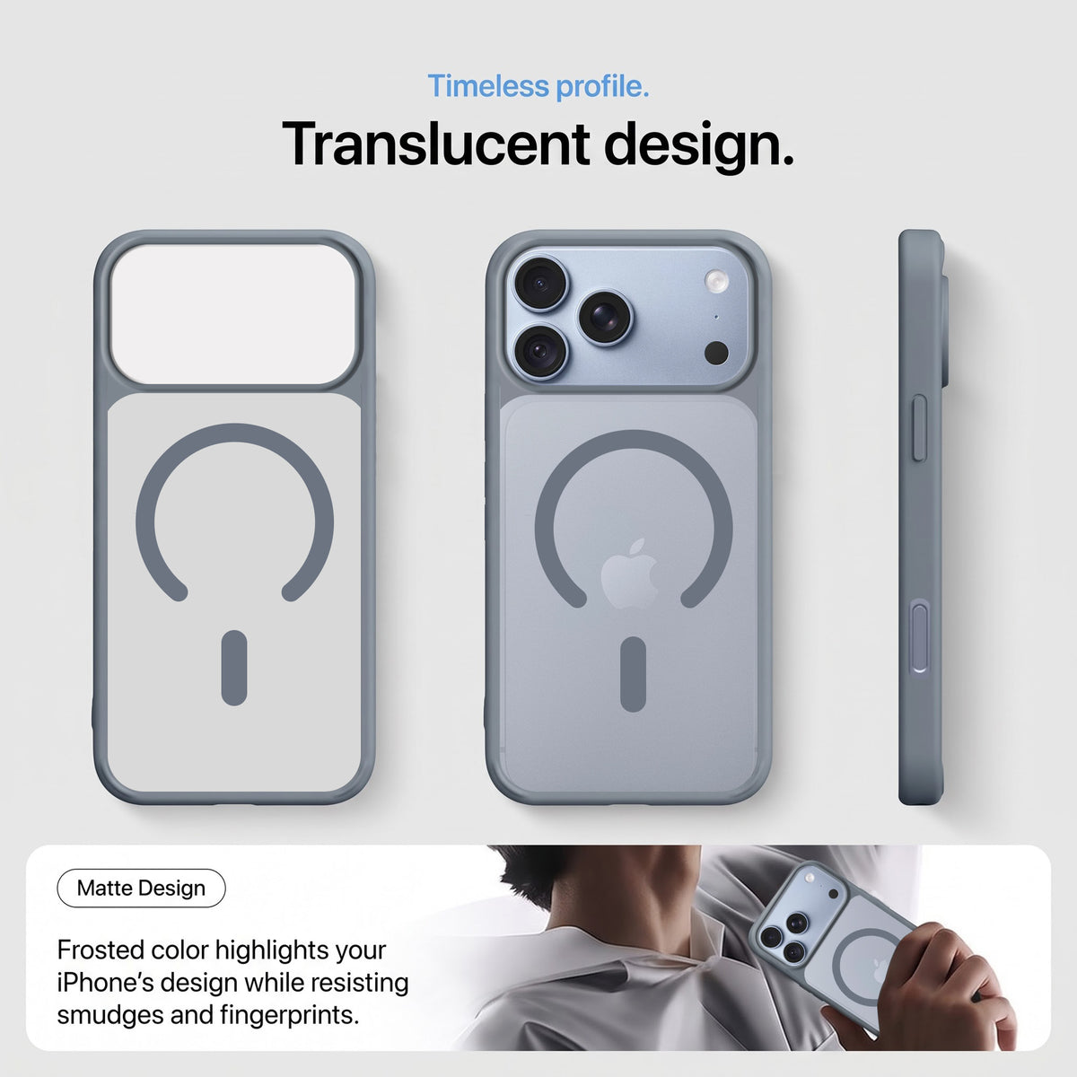 For Apple iPhone 18 Pro Matte Finish Back Case Cover (MagSafe Compatible | Translucent Soft Touch | Slim and Unbreakable)