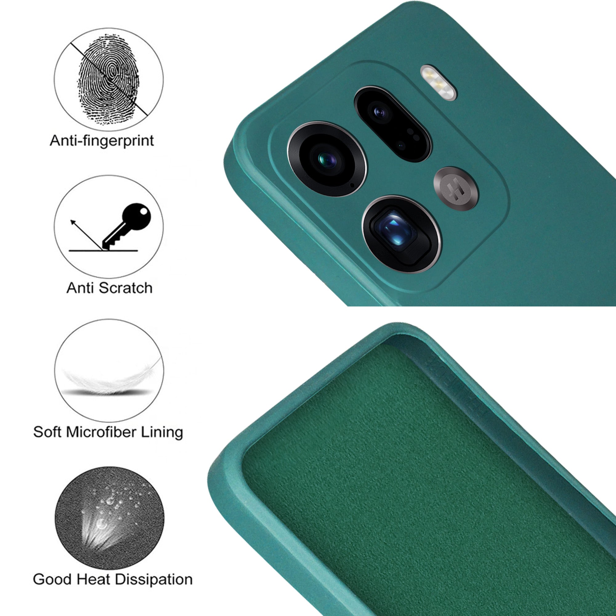 For Oppo Find X9 Pro Back Cover Case (Matte Finish Silicone with Inside Fiber cloth) (Copy)