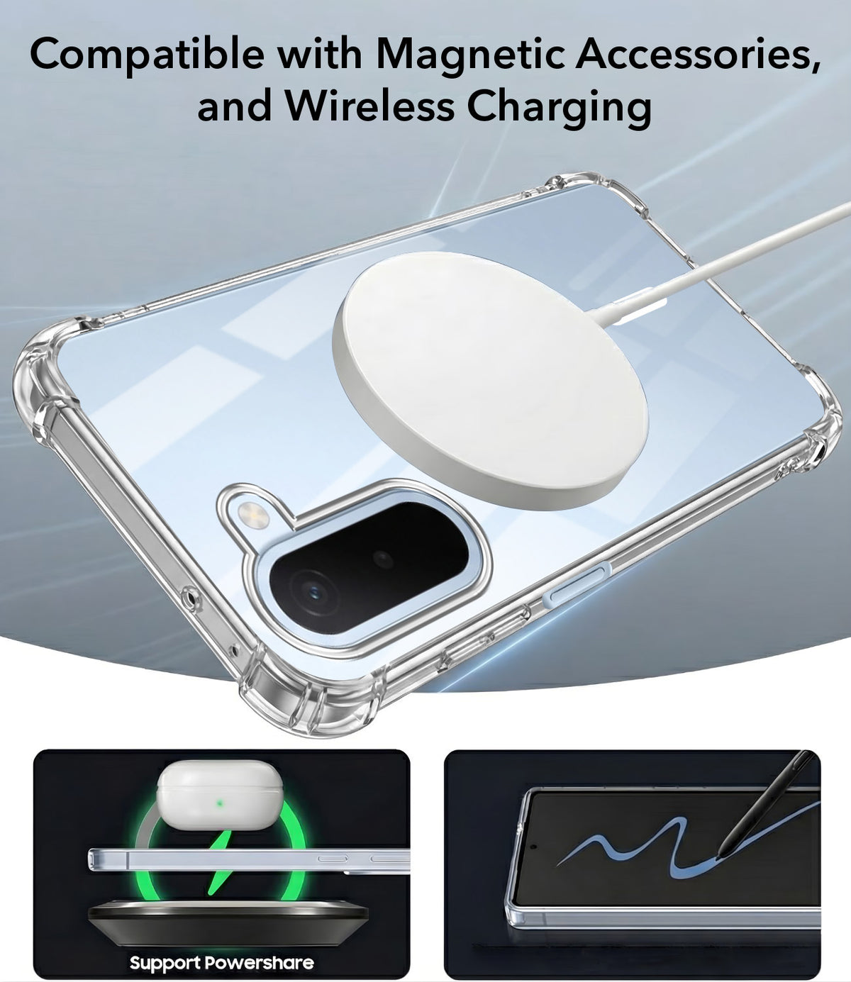 For OnePlus N6X Back Cover Shockproof Crystal-Clear (Magsafe Wireless Support | Drop & Camera Protection | Hard Polycarbonate)