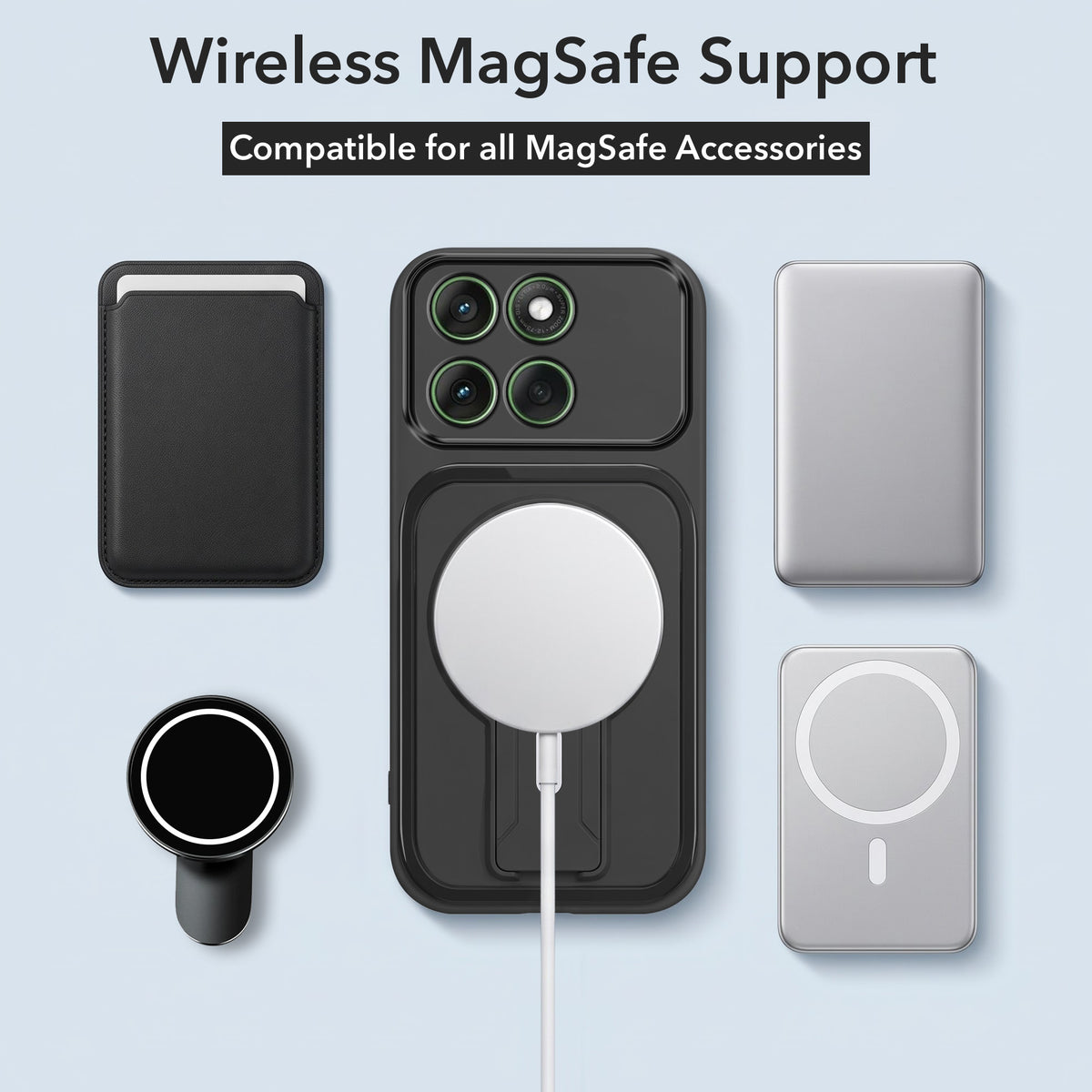 For Motorola Moto Edge 60 Back Case Cover Metallic (Hybrid Armor Kickstand | MagSafe Compatible | Camera Protection Shockproof)