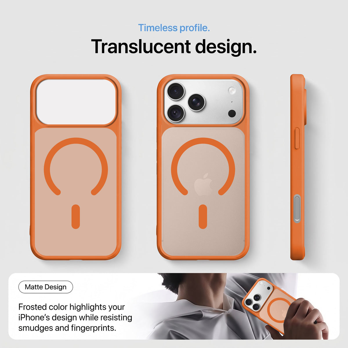 For Apple iPhone 18 Pro Max Matte Finish Back Case Cover (MagSafe Compatible | Translucent Soft Touch | Slim and Unbreakable)