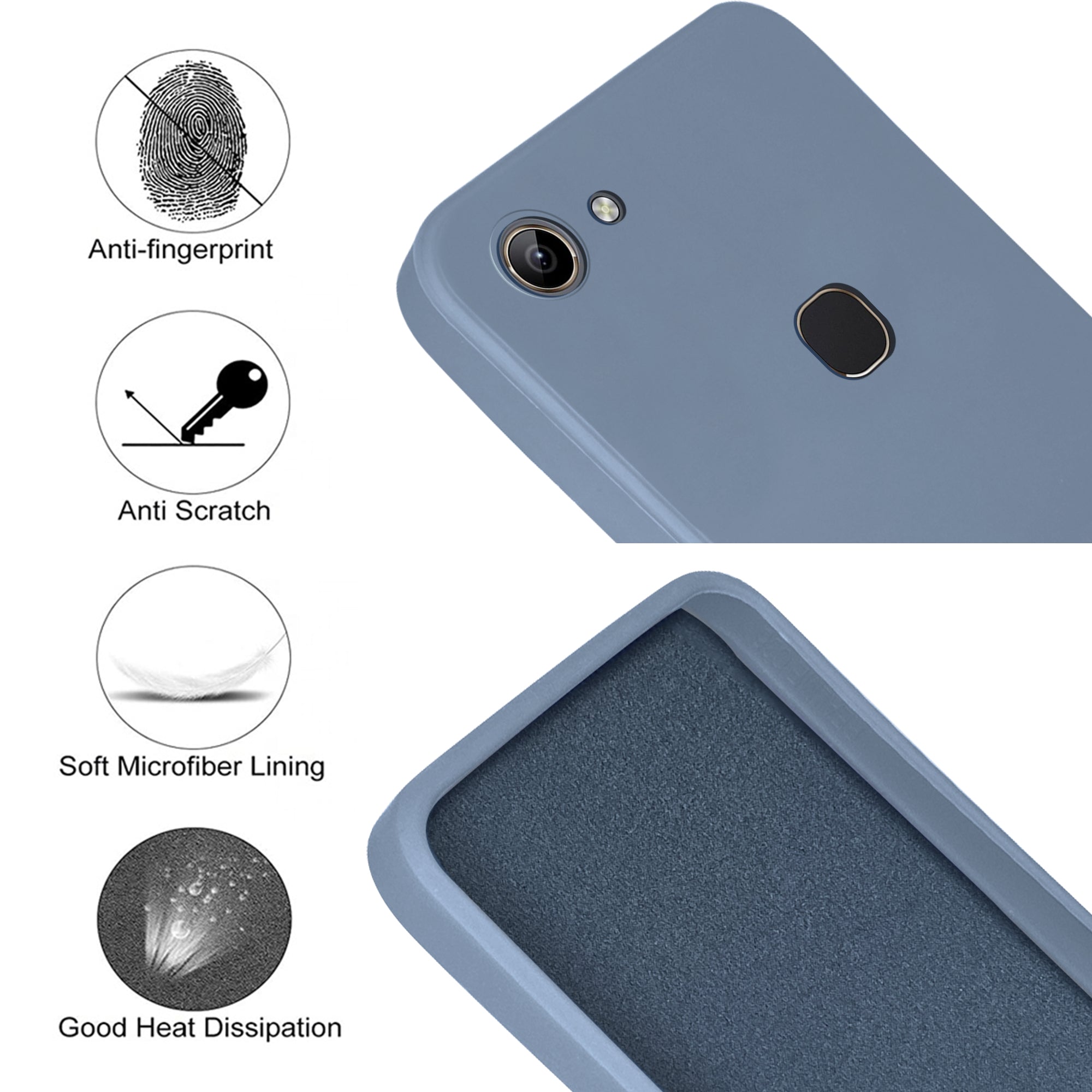 For Vivo Y81 | Vivo Y83 Back Cover Case (Matte Finish Silicone with Inside Fiber cloth) (Copy)